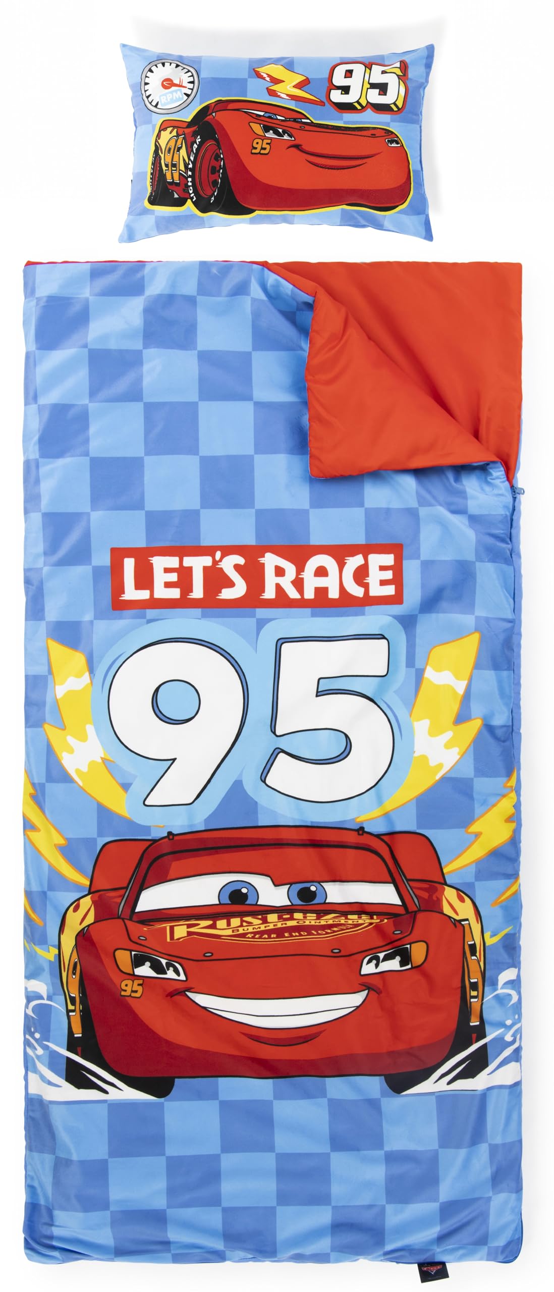 Jay Franco Kids Slumber Bag & Pillow - 54 x 27 Inch Cars Nap Mat for Sleepovers