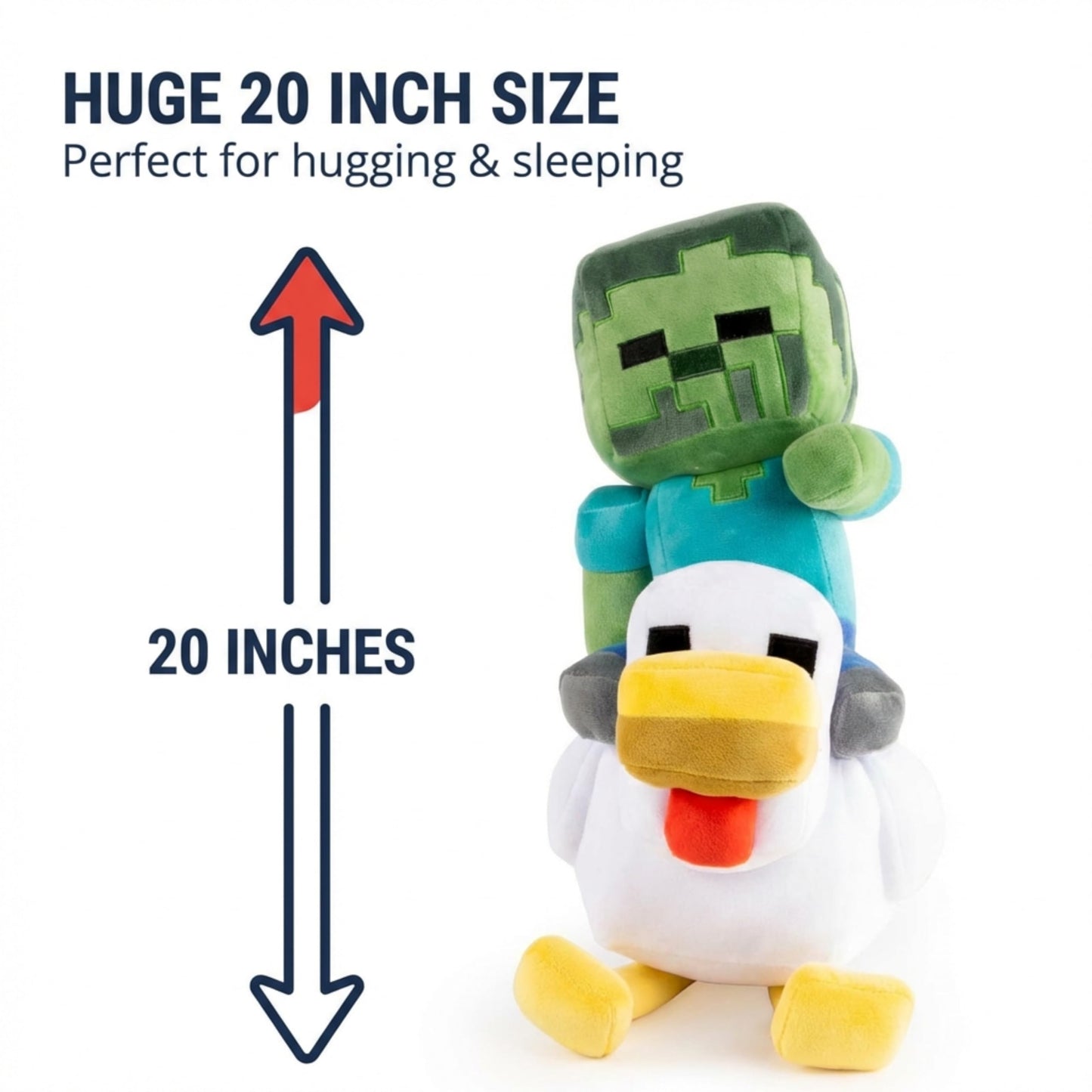 Jay Franco Minecraft Plush Pillow Buddy – 20in Zombie-Chicken Jockey