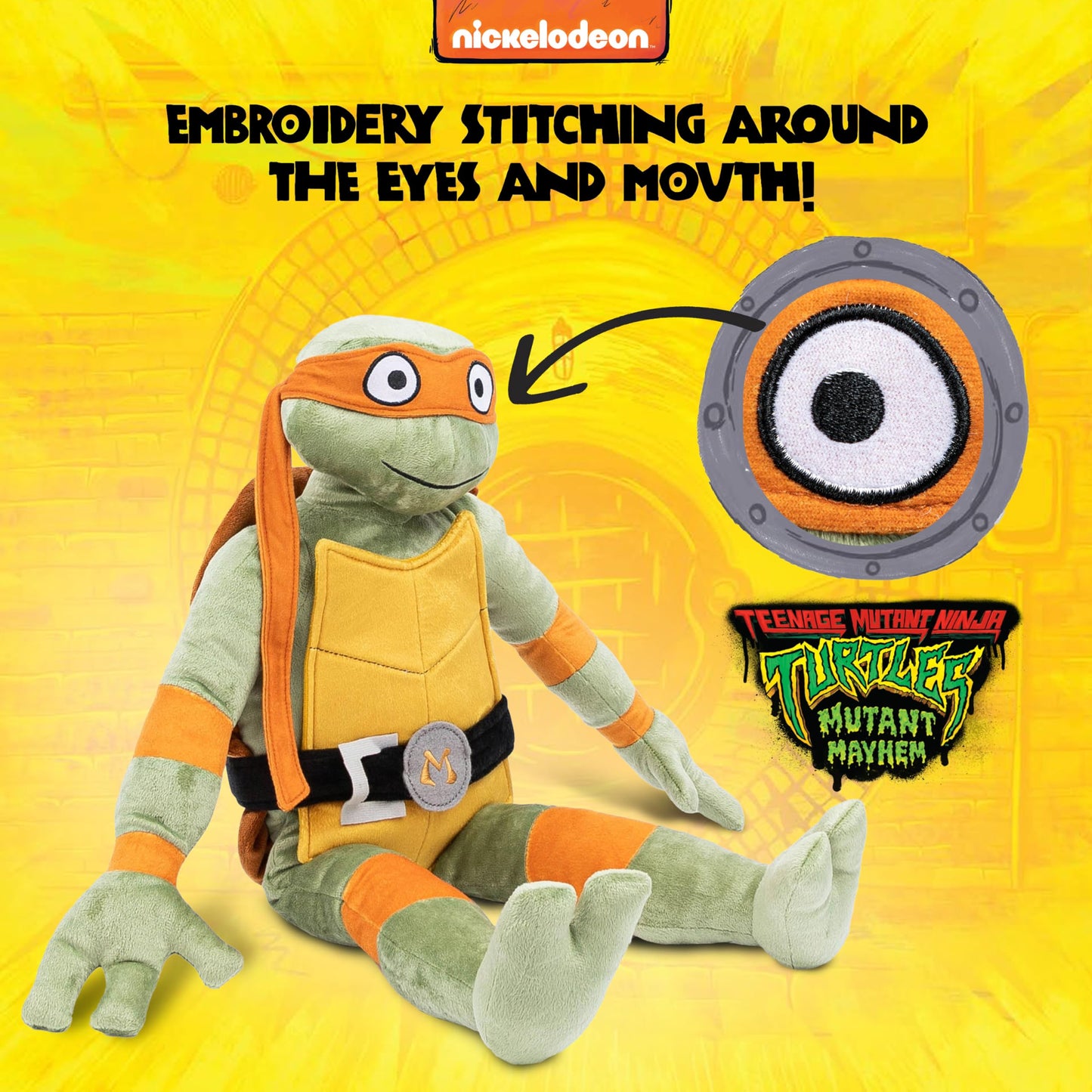 Jay Franco Nickelodeon Teenage Mutant Ninja Turtles Michaelangelo Plush Pillow Buddy – 26-Inch, Ultra-Soft
