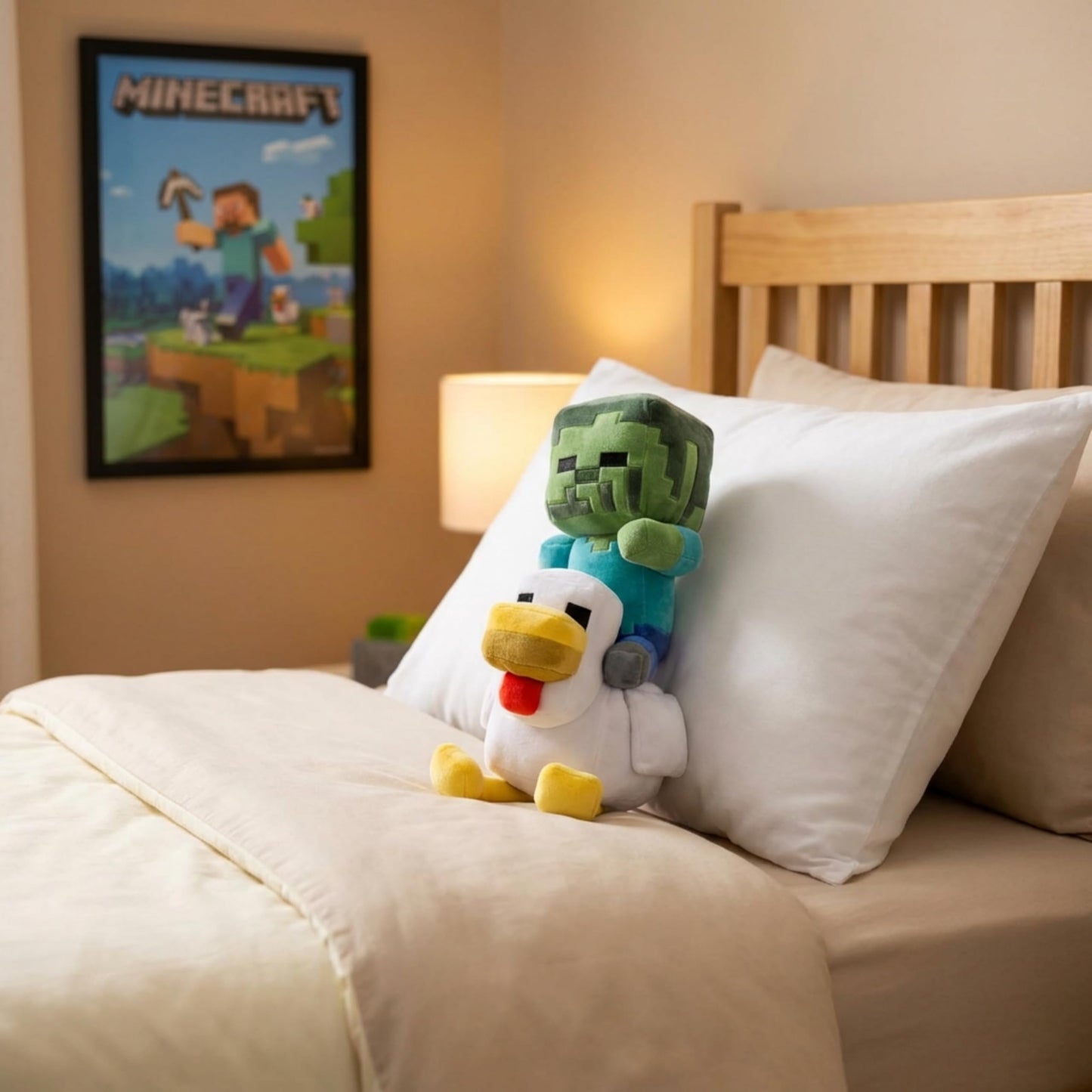 Jay Franco Minecraft Plush Pillow Buddy – 20in Zombie-Chicken Jockey