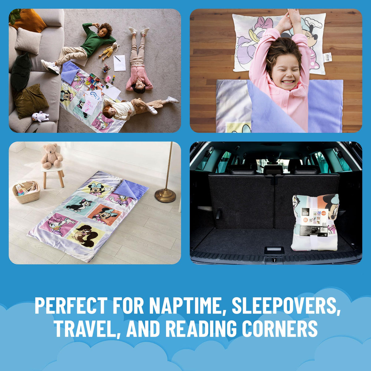Jay Franco Minnie Mouse Slumber Bag & Pillow — 54 x 27 in Indoor Sleepover Set