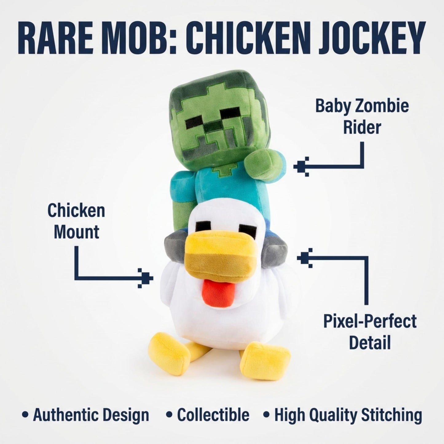 Jay Franco Minecraft Plush Pillow Buddy – 20in Zombie-Chicken Jockey