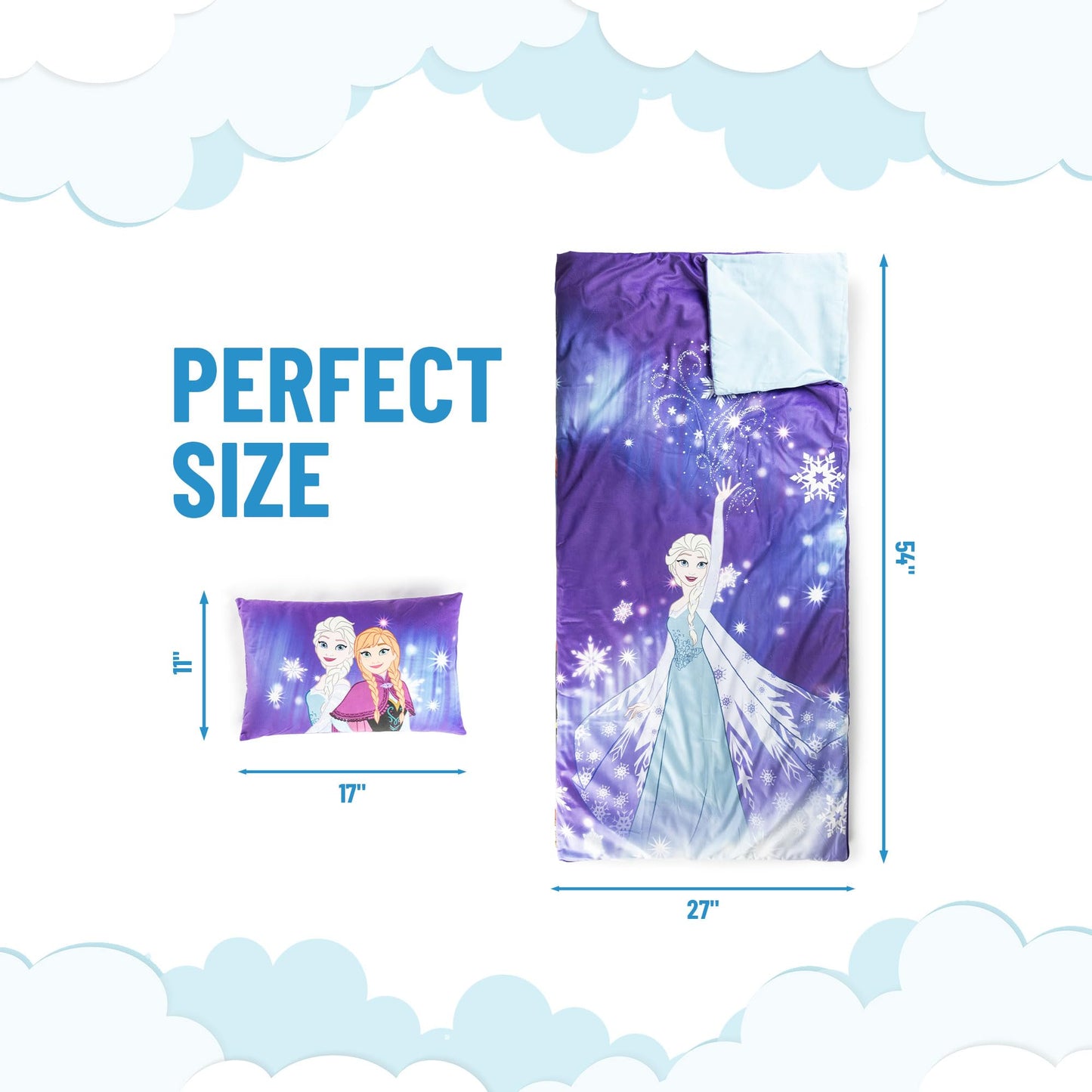 Jay Franco Kids Slumber Bag & Pillow – Frozen 54x27 Nap Mat for Sleepovers