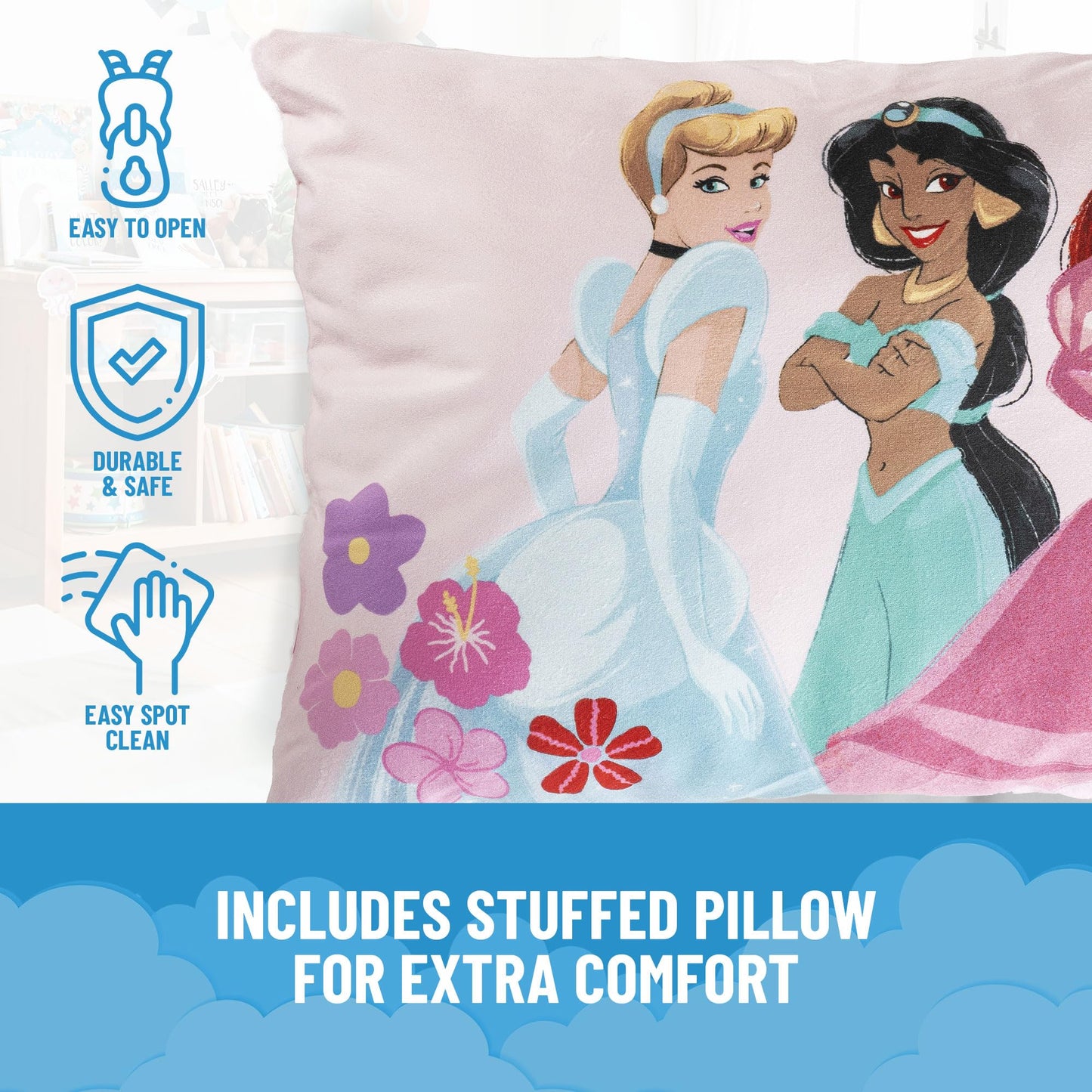 Jay Franco Princess Slumber Bag & Pillow – 54 x 27 Inch Indoor Sleepover Set
