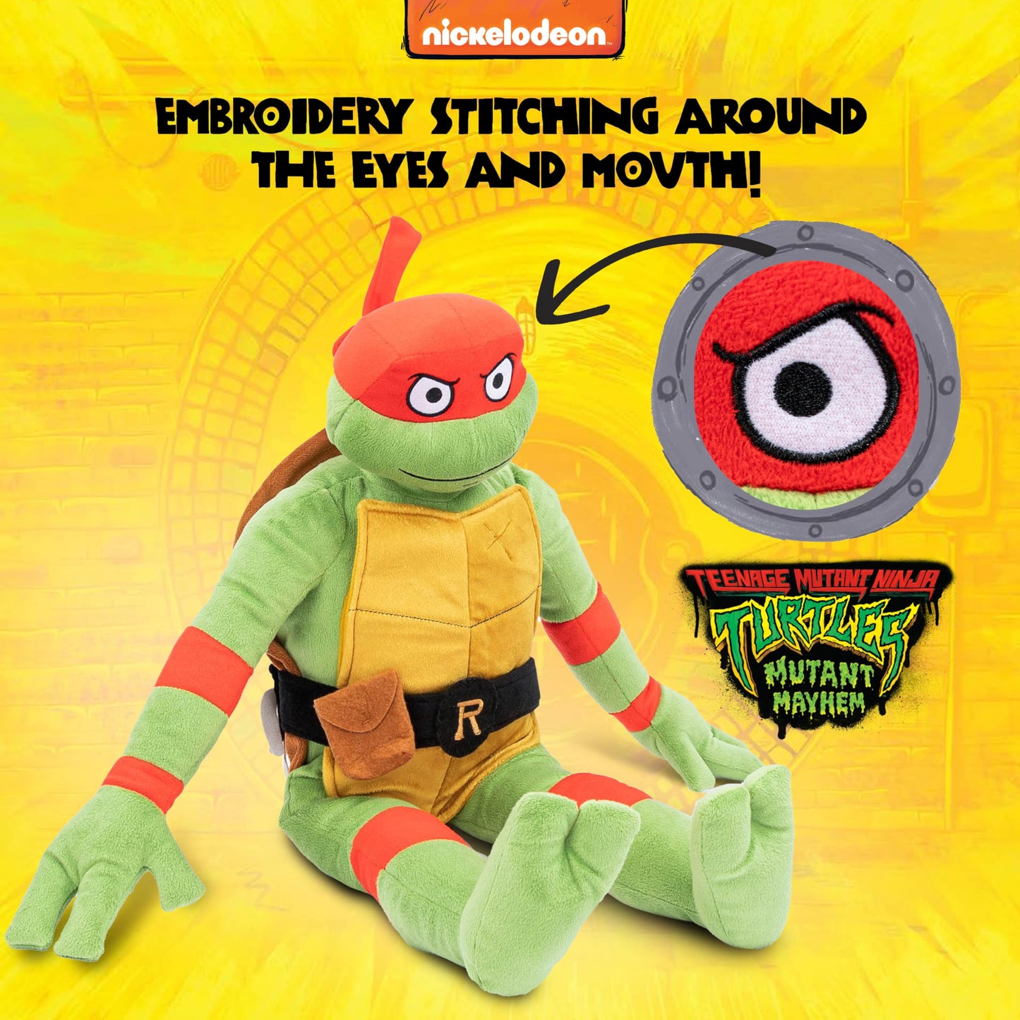 Jay Franco Nickelodeon TMNT Raphael Plush Pillow Buddy – 26-Inch Super Soft Stuffed Character Pillow