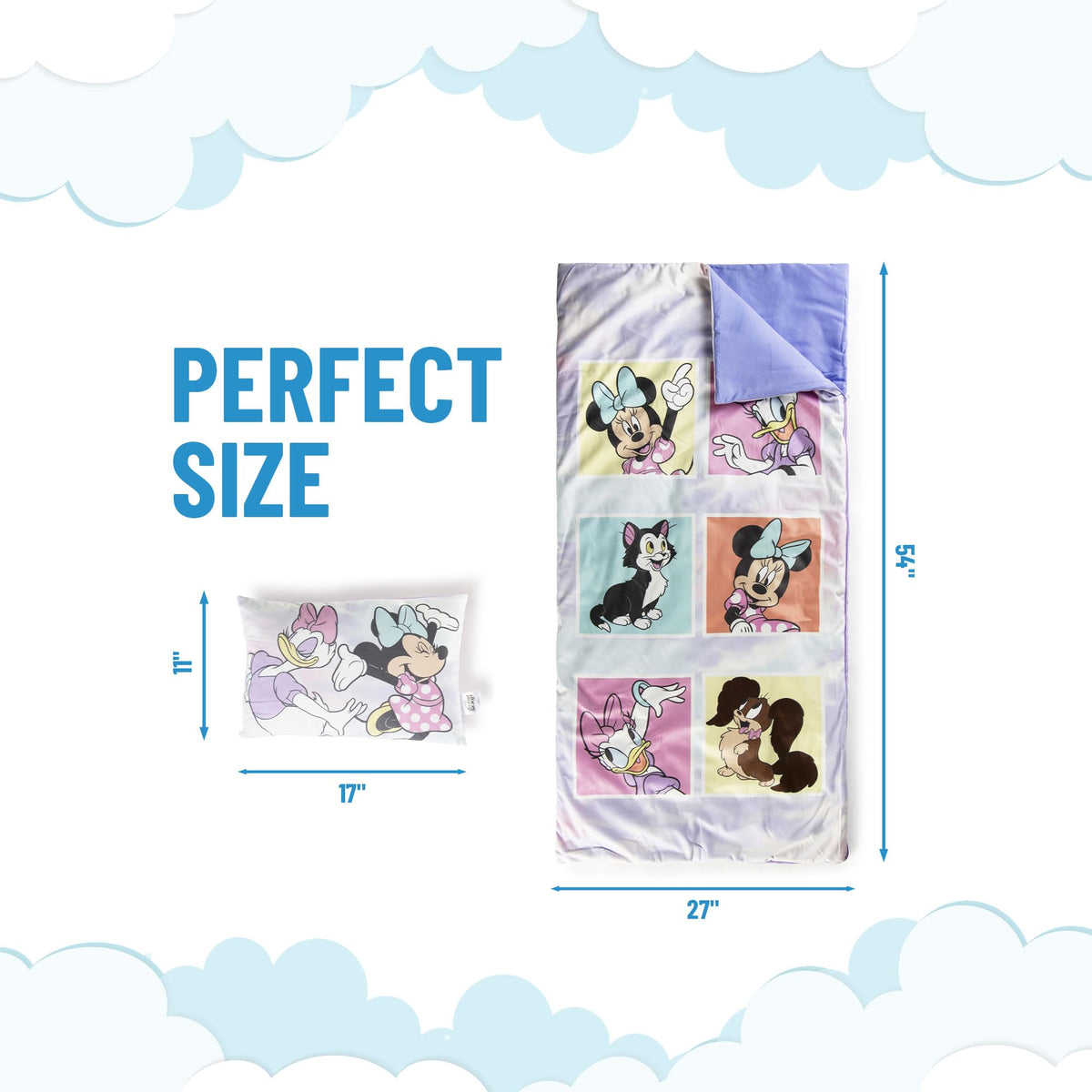 Jay Franco Minnie Mouse Slumber Bag & Pillow — 54 x 27 in Indoor Sleepover Set