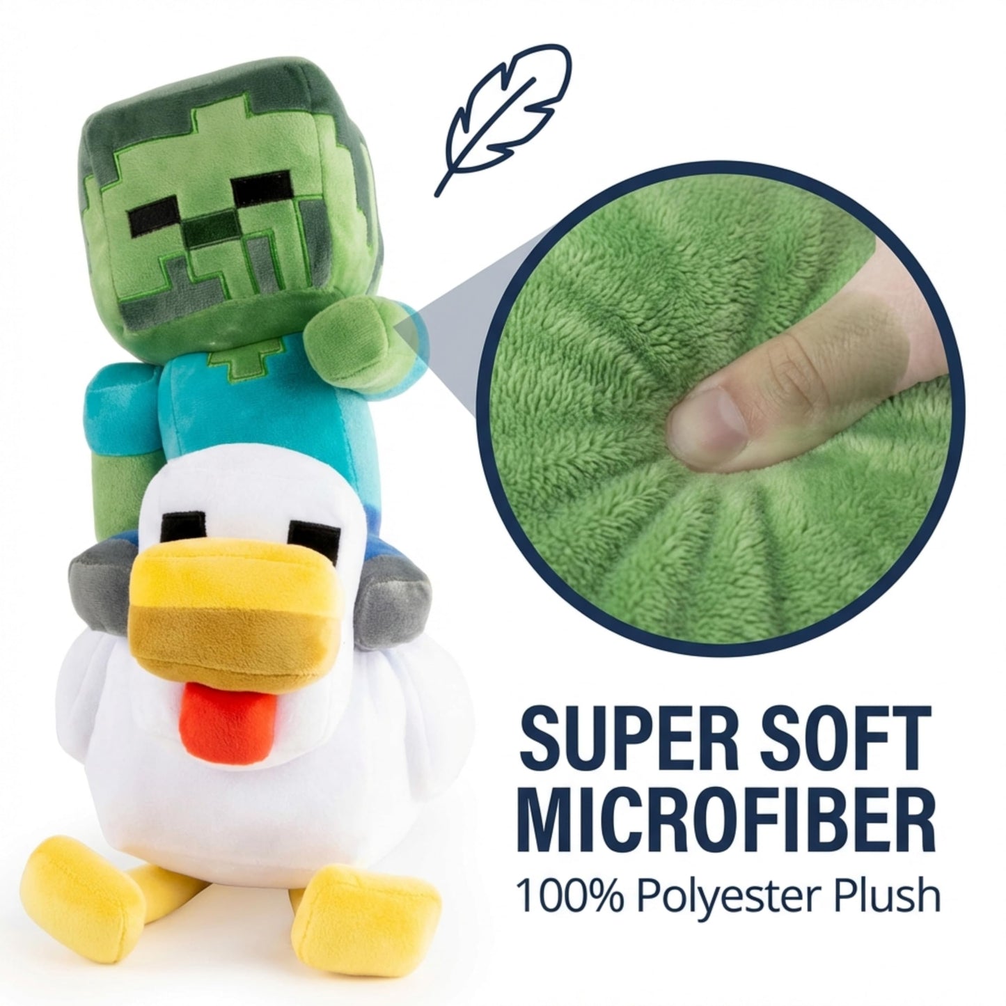 Jay Franco Minecraft Plush Pillow Buddy – 20in Zombie-Chicken Jockey