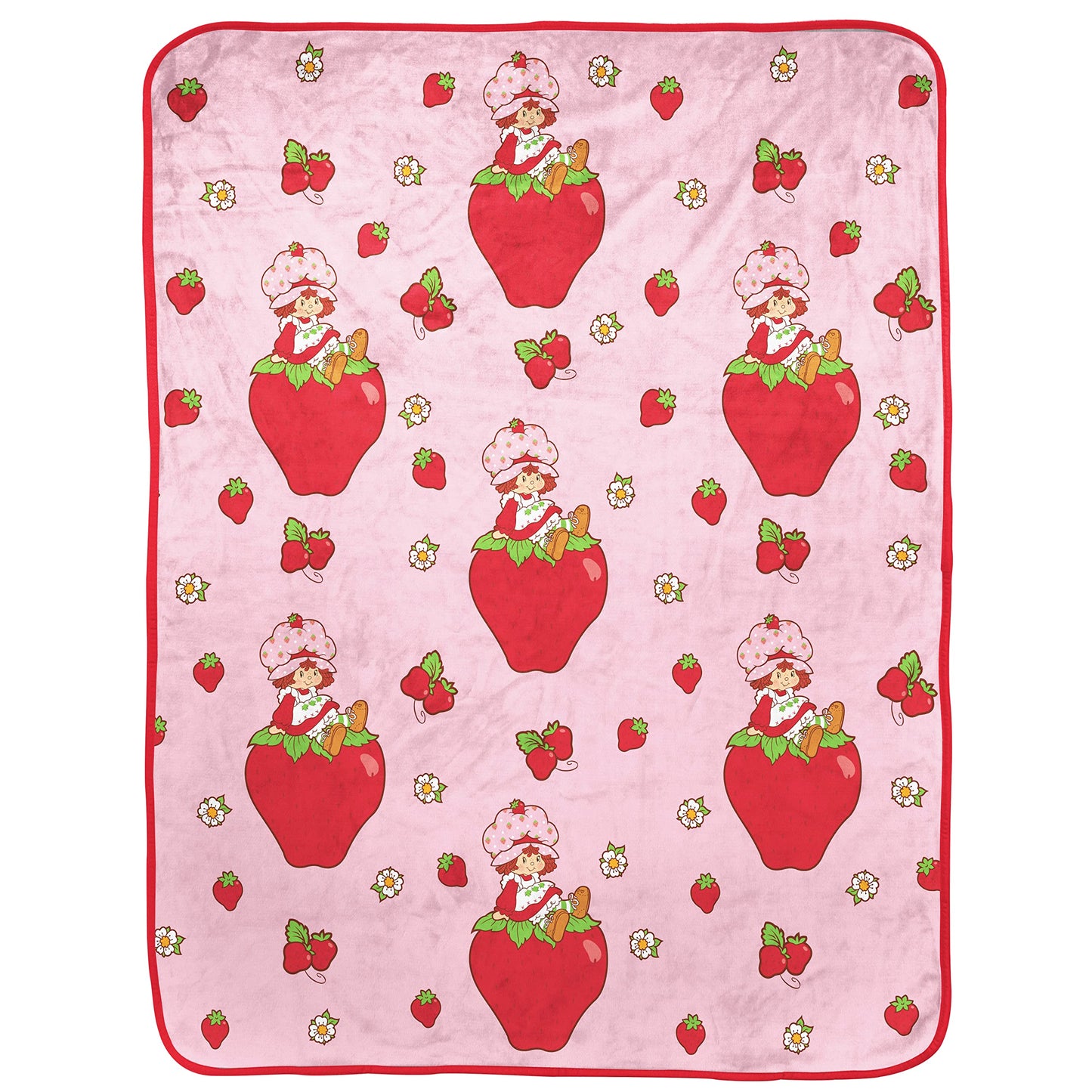 Jay Franco Strawberry Shortcake Nogginz Set – 40x50 Blanket & 12-inch Pillow, Kids Plush Comfort
