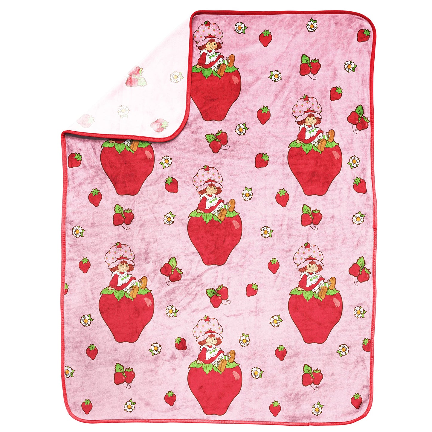 Jay Franco Strawberry Shortcake Nogginz Set – 40x50 Blanket & 12-inch Pillow, Kids Plush Comfort