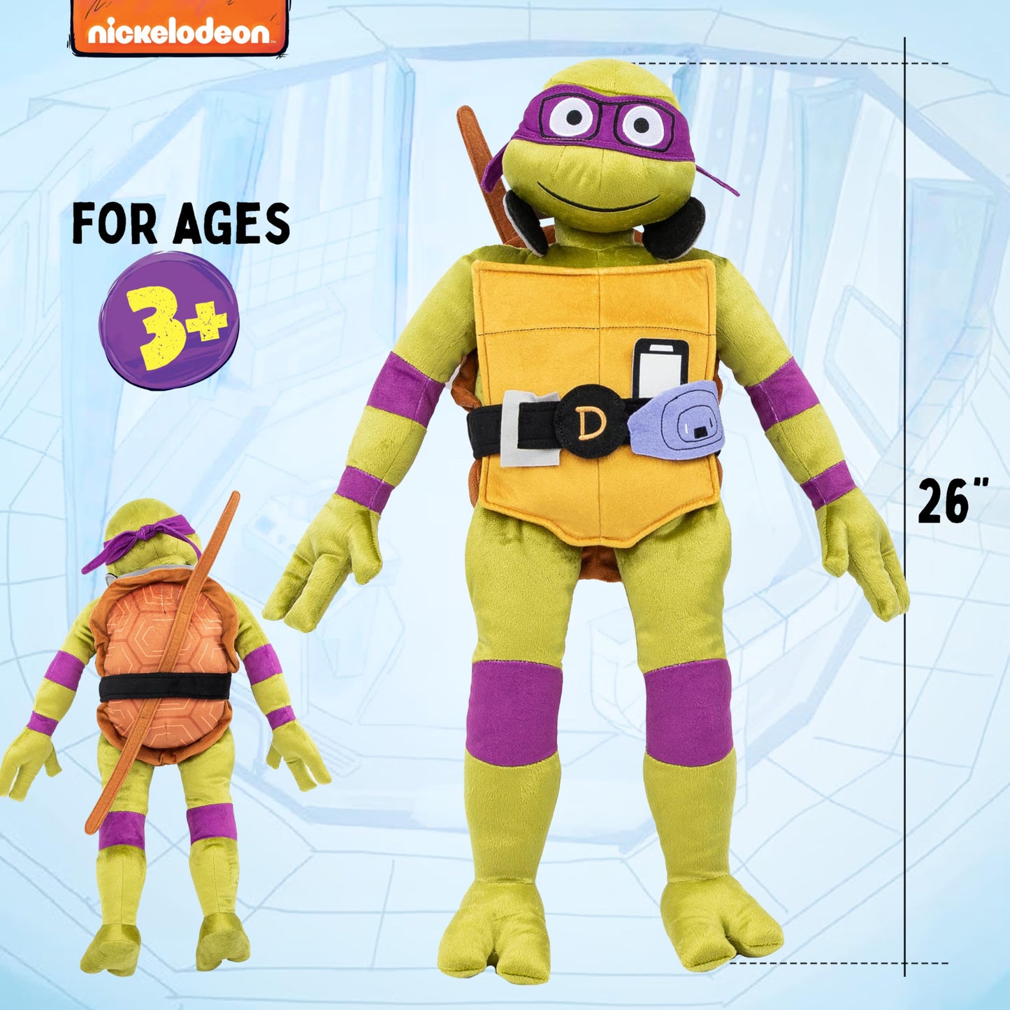Jay Franco TMNT Donatello Plush Pillow Buddy - 26-Inch