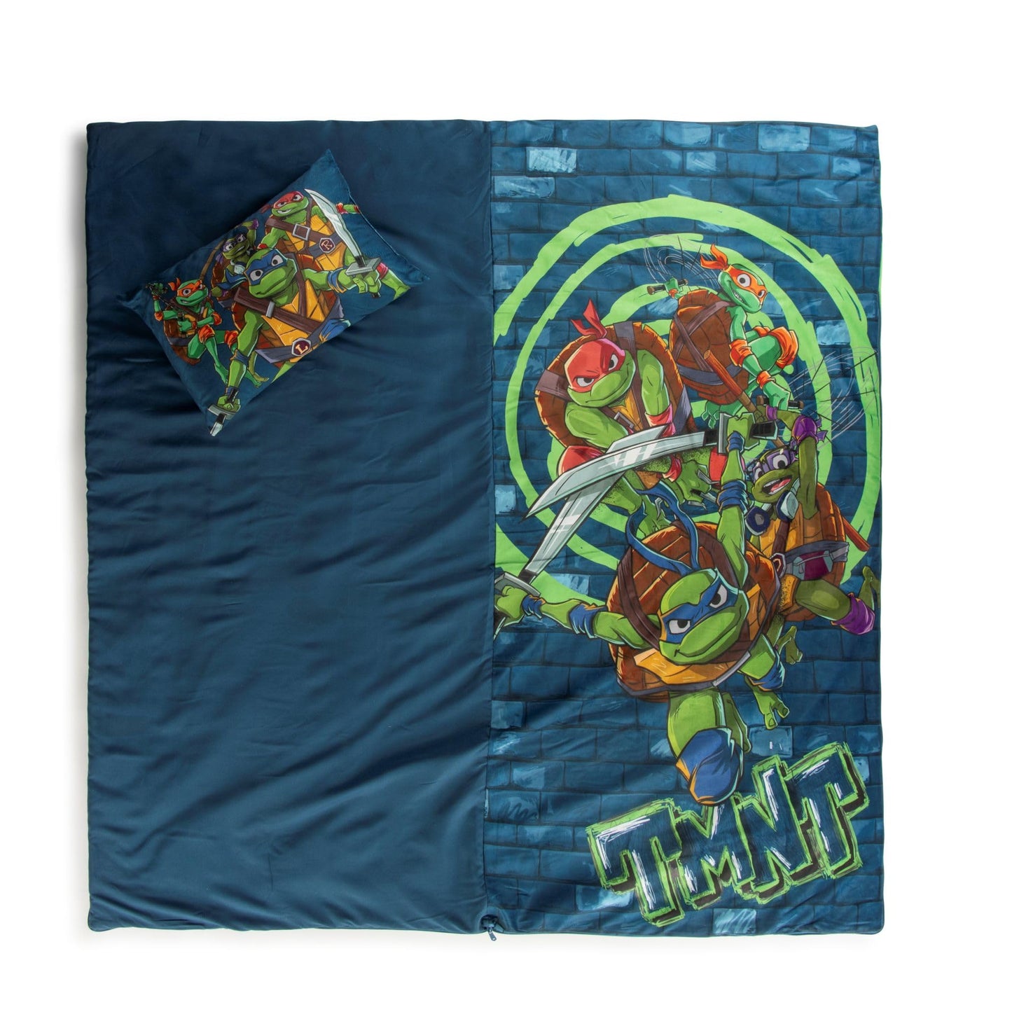 Jay Franco Kids Slumber Bag & Pillow – TMNT Nap Mat 54 x 27 for Sleepovers