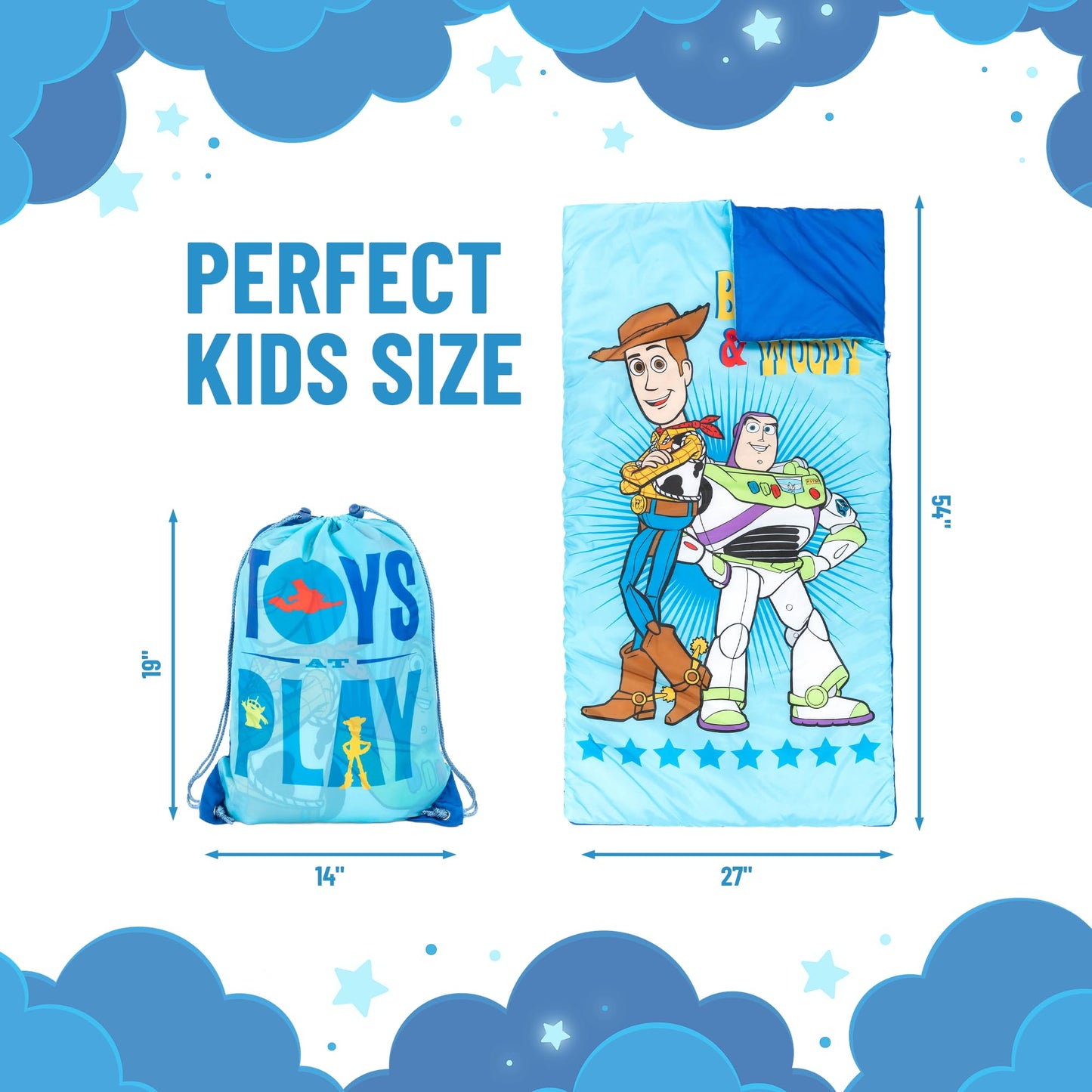 Jay Franco Toy Story Slumber Sack – Cozy Kids Slumber Bag with Woody & Buzz