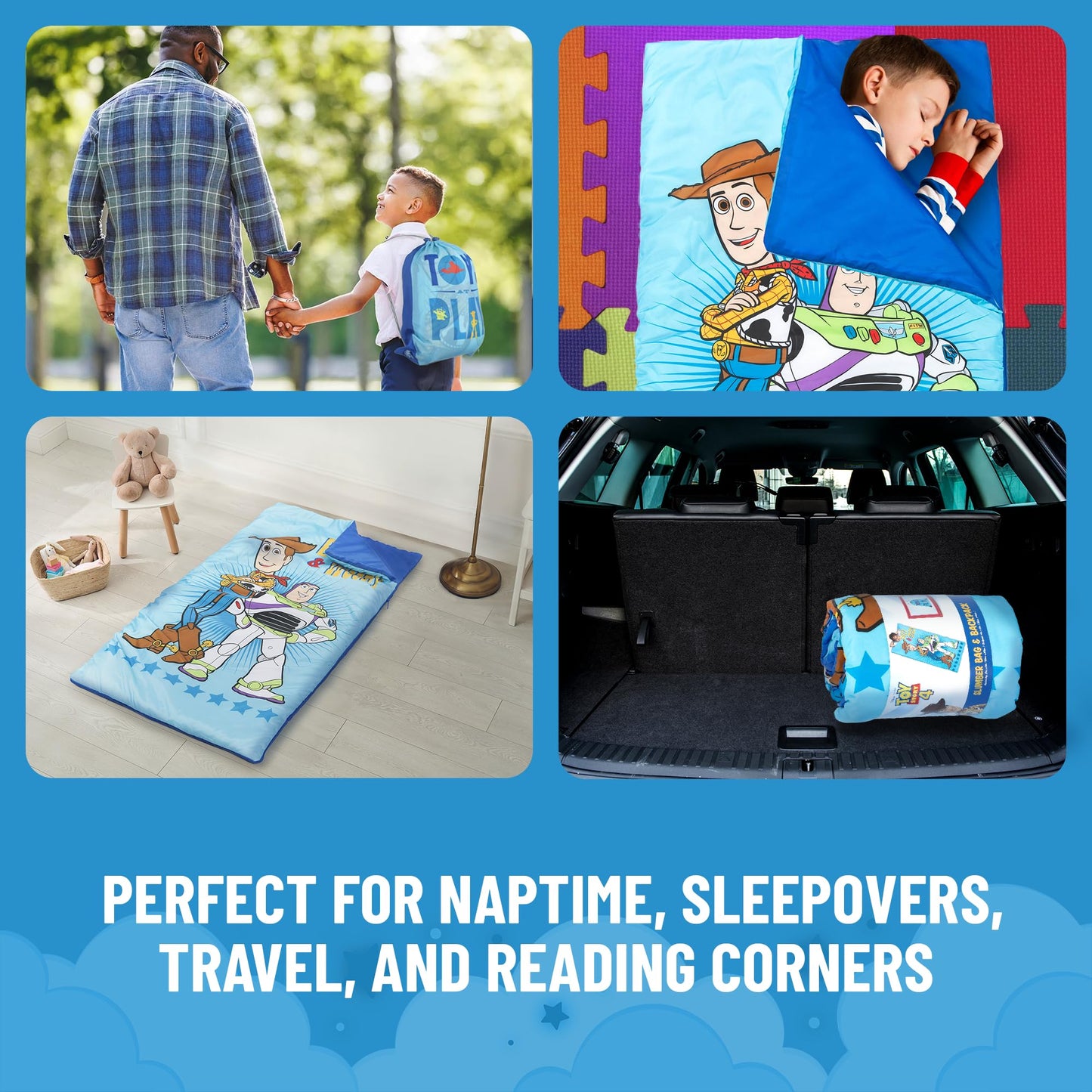 Jay Franco Toy Story Slumber Sack – Cozy Kids Slumber Bag with Woody & Buzz