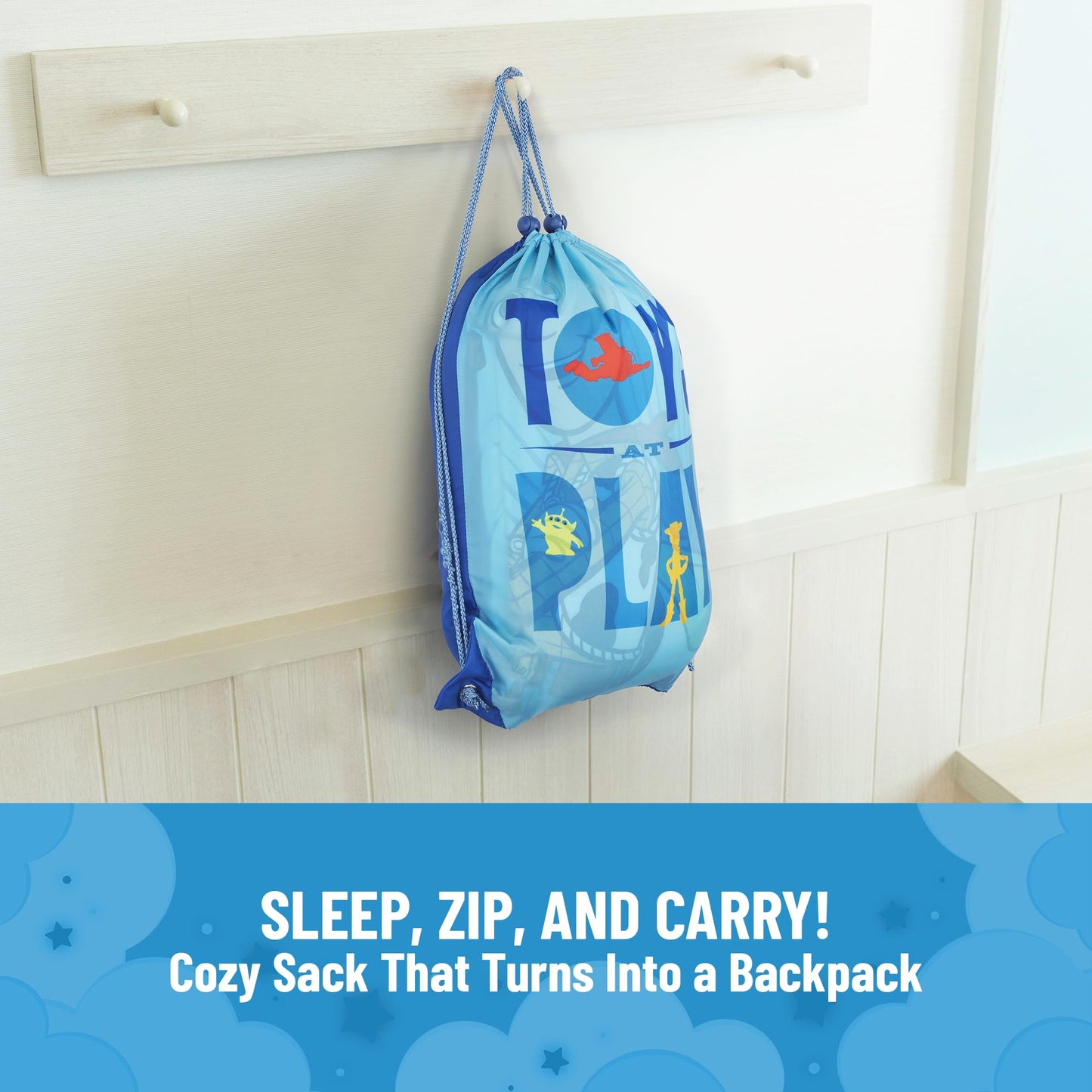 Jay Franco Toy Story Slumber Sack – Cozy Kids Slumber Bag with Woody & Buzz
