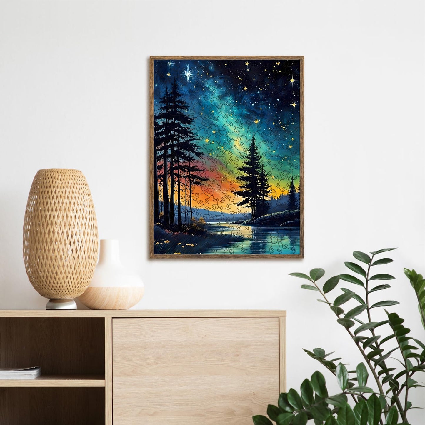 Jazcimdo Northern Lights Wooden Puzzle for Adults – 270 Pieces, Unique Animal-Shaped Jigsaw