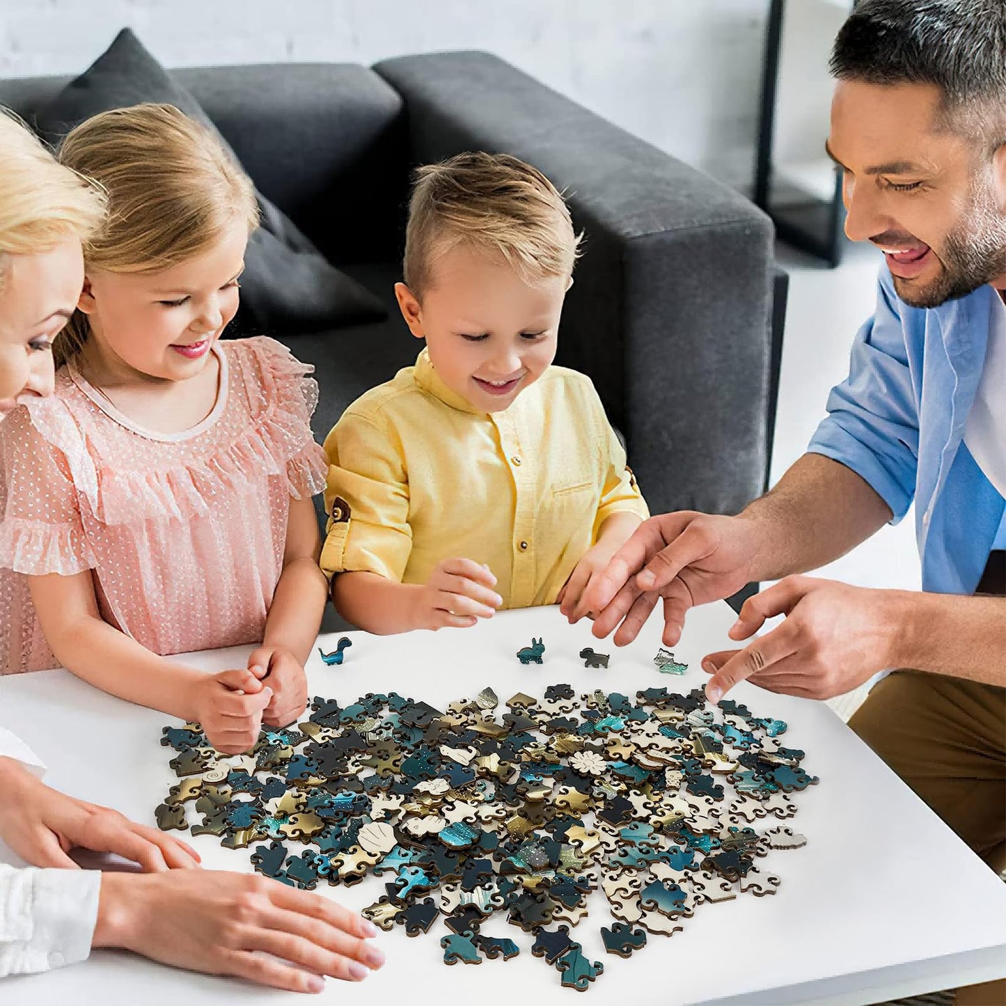 Jazcimdo Moonlight Beach Wooden Puzzle – 270-Piece Animal-Shaped Jigsaw for Adults (11.2 x 15.1 in)