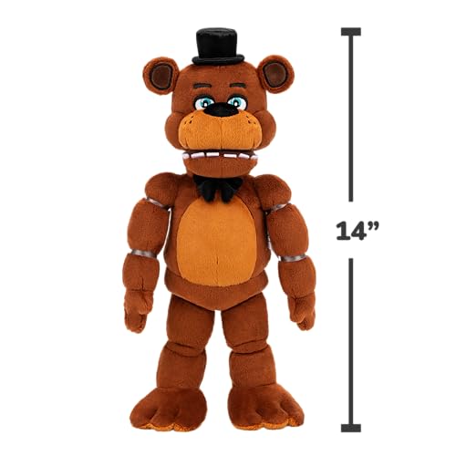 Jazwares Five Nights at Freddy's 14-inch Poseable Sound Classic Freddy Plush – Glow Eyes, 4 Sounds