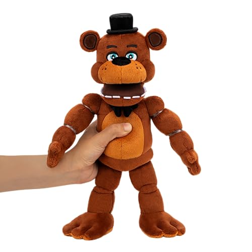 Jazwares Five Nights at Freddy's 14-inch Poseable Sound Classic Freddy Plush – Glow Eyes, 4 Sounds