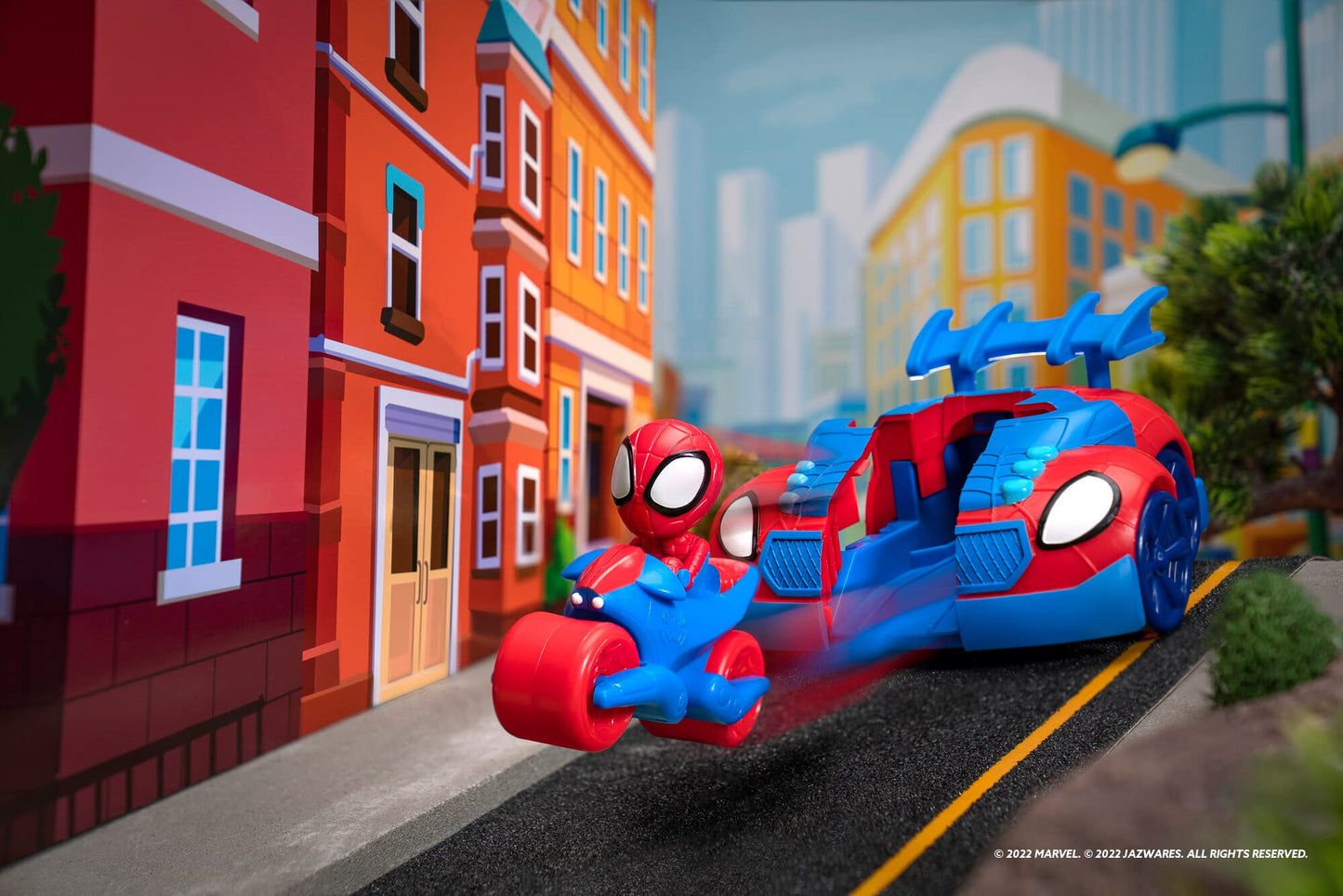 Jazwares Spidey and His Amazing Friends 2-in-1 Web Strike Vehicle – Interactive Toy
