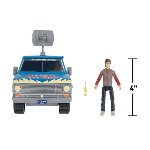 Jazwares Stranger Things WSQK Van Playset – 8-Inch Vehicle + 4-Inch Steve Harrington
