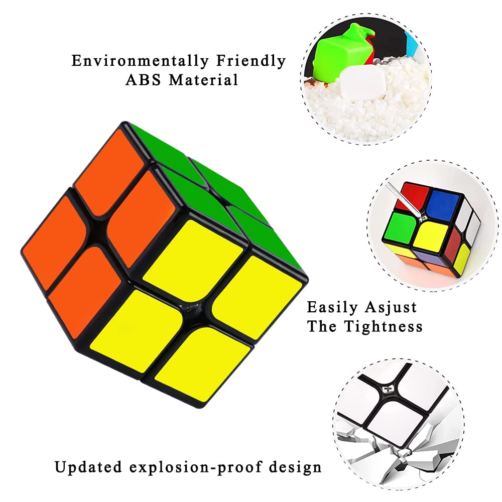 Jbpbslu 2x2 Speed Cube – Classic Black 50mm Puzzle for Beginners & Pros