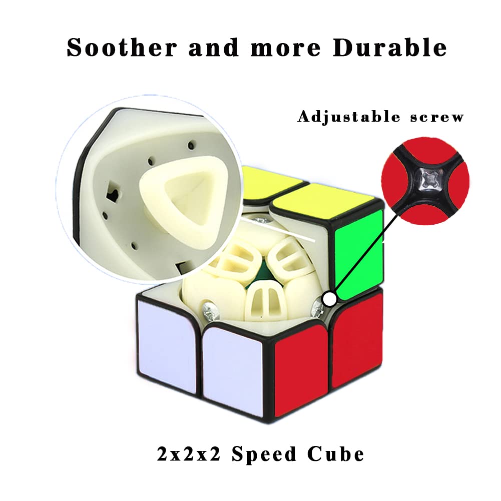 Jbpbslu 2x2 Speed Cube – Classic Black 50mm Puzzle for Beginners & Pros