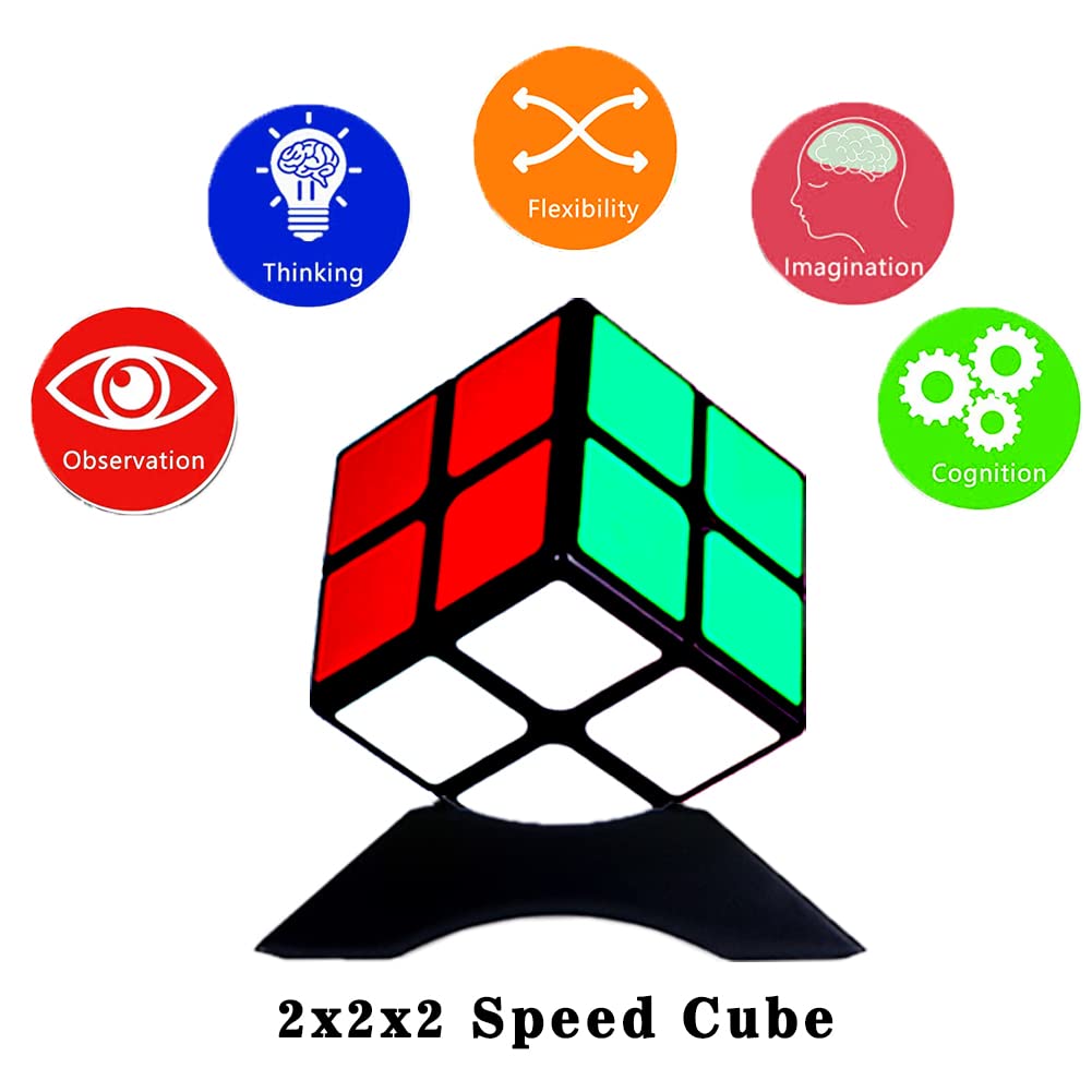 Jbpbslu 2x2 Speed Cube – Classic Black 50mm Puzzle for Beginners & Pros