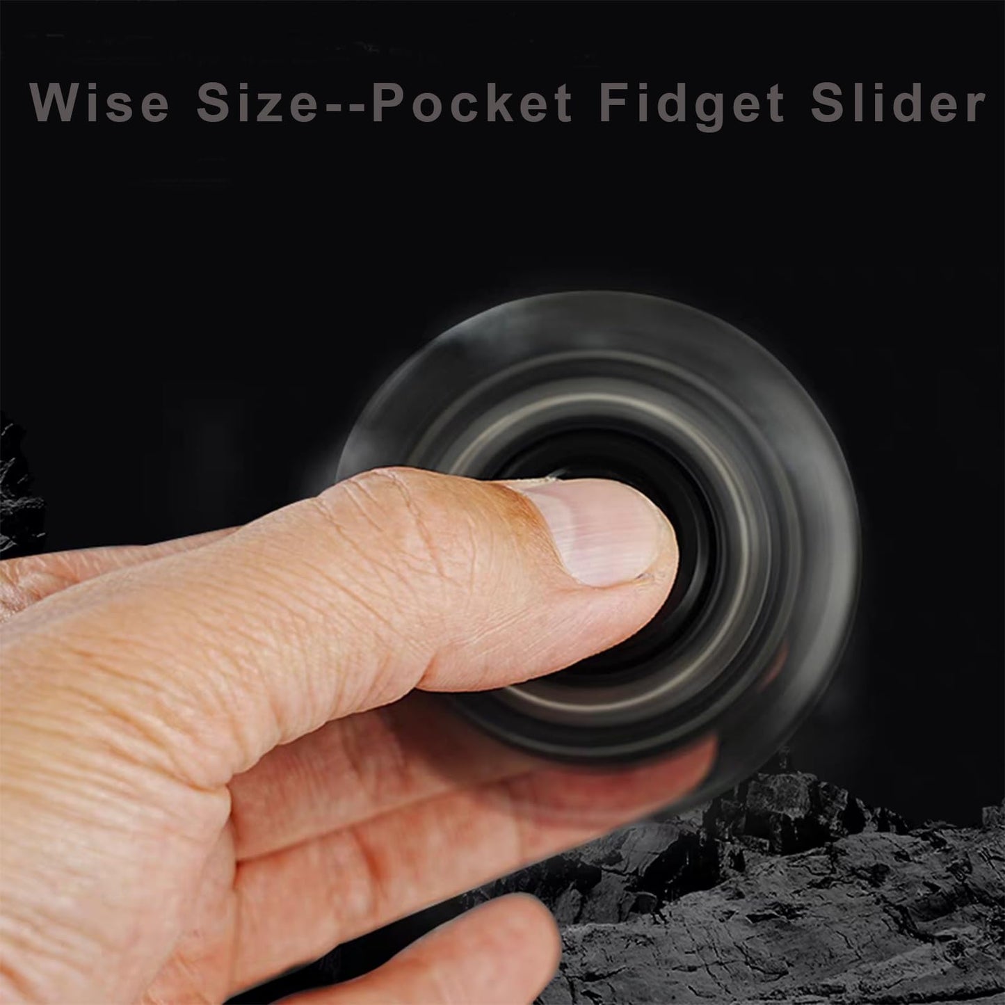 JC JIUCHUANG EDC Fidget Sliders – Metal Clicker Toys for Focus & Relaxation (Black)