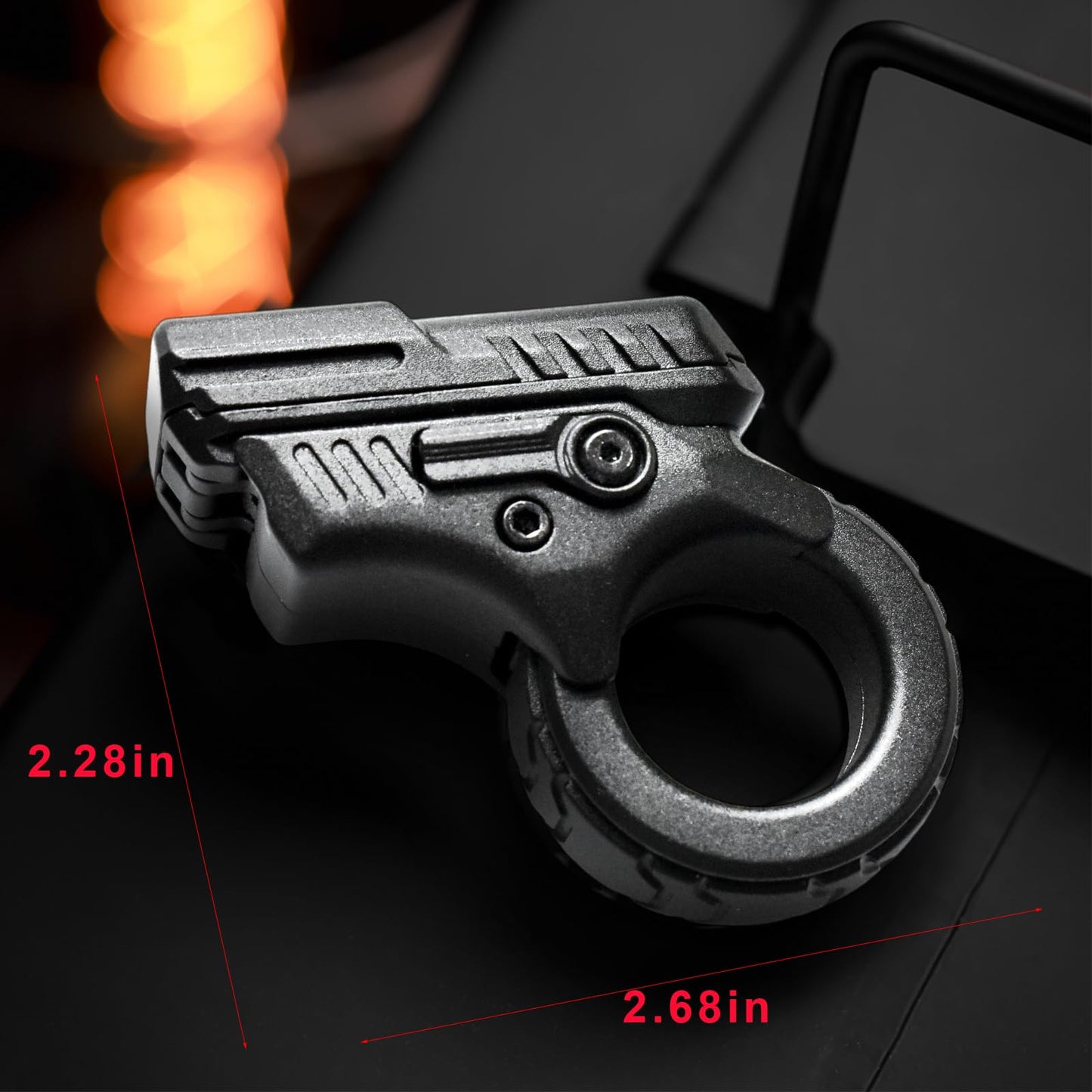 JC JIUCHUANG Fidget Gun Metal – Stainless Steel Fidget Toy for Focus, Anxiety & Desk EDC (Black)