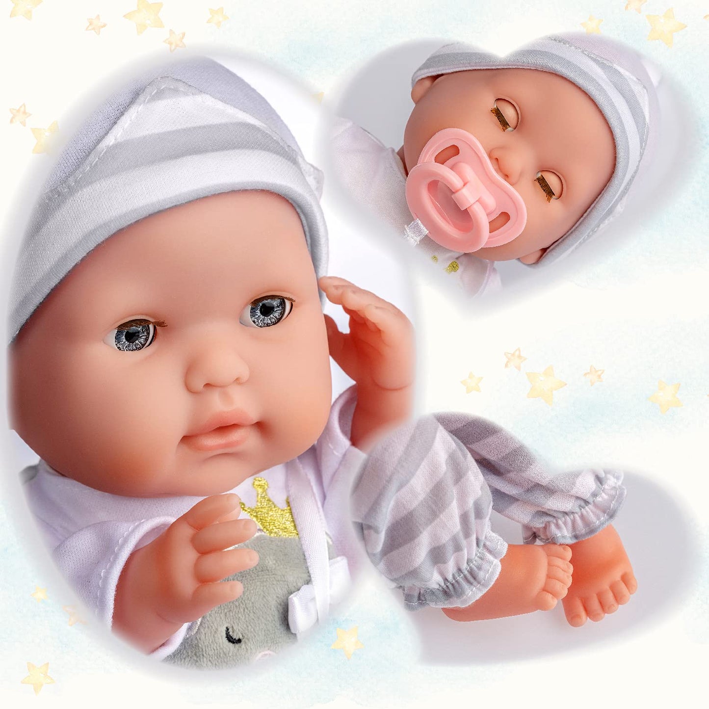 Berenguer Boutique 15-Inch Realistic Soft Body Baby Doll with Open Eyes | JC Toys