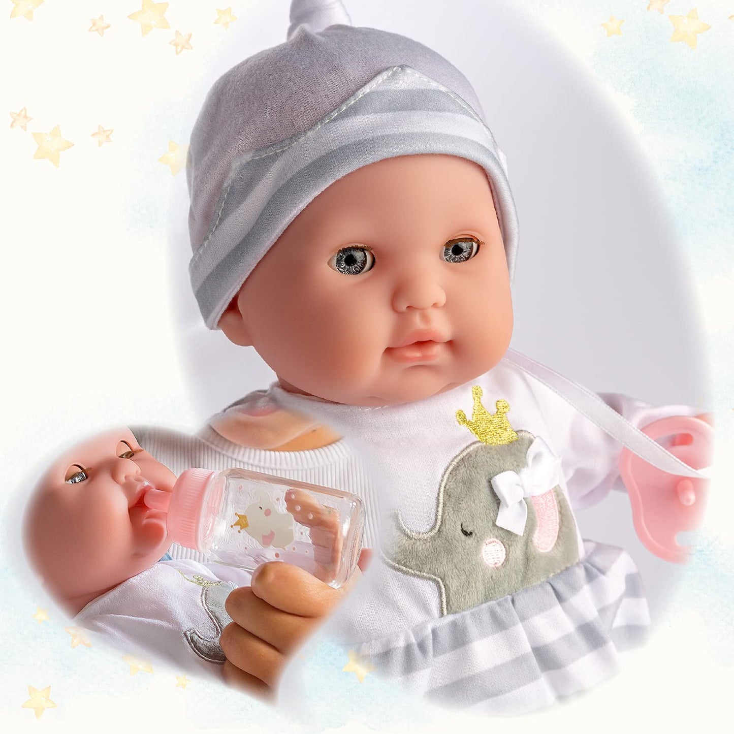 Berenguer Boutique 15-Inch Realistic Soft Body Baby Doll with Open Eyes | JC Toys