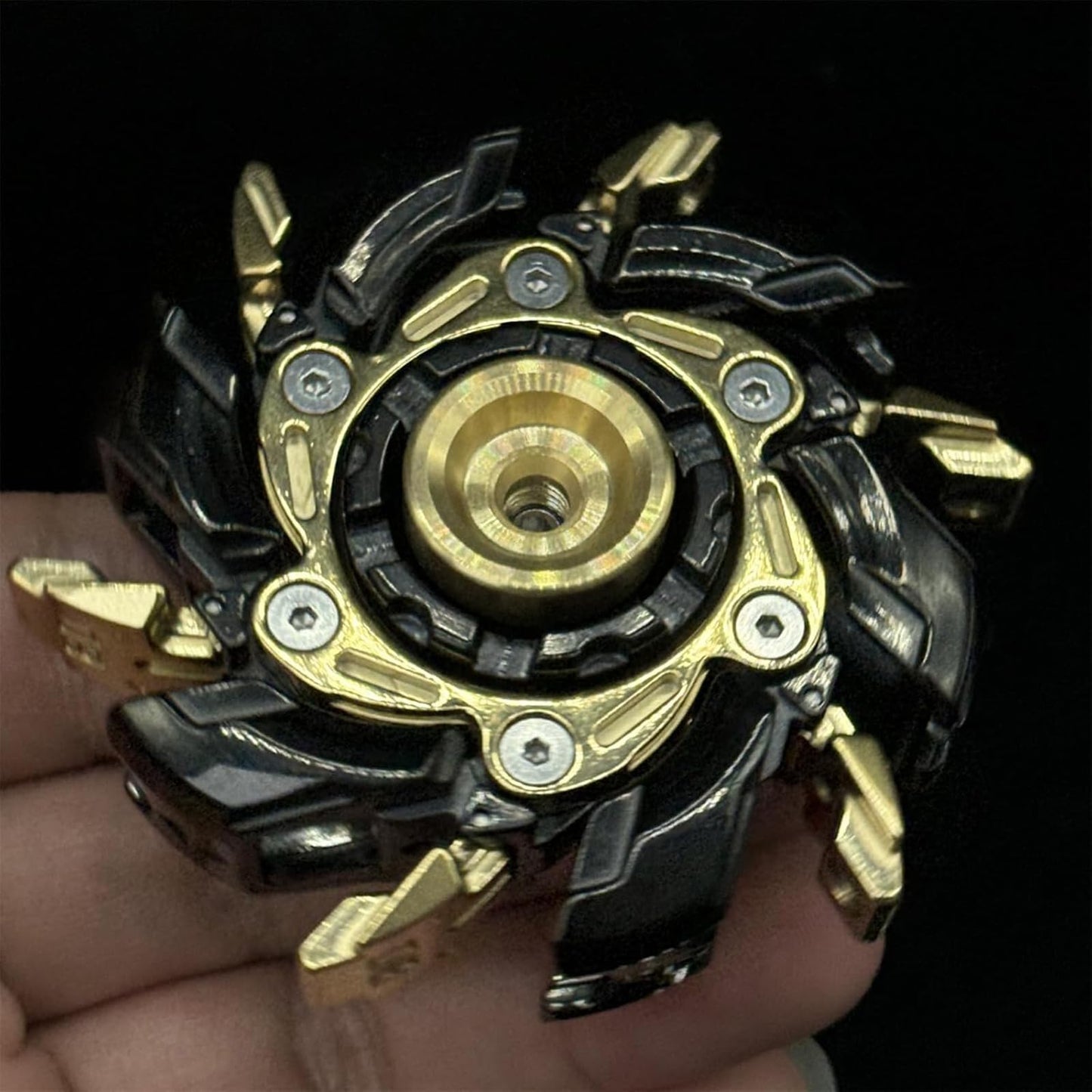JC JIUCHUANG EDC Fidget Slider – Metal Clicker Toy (BlackGold)