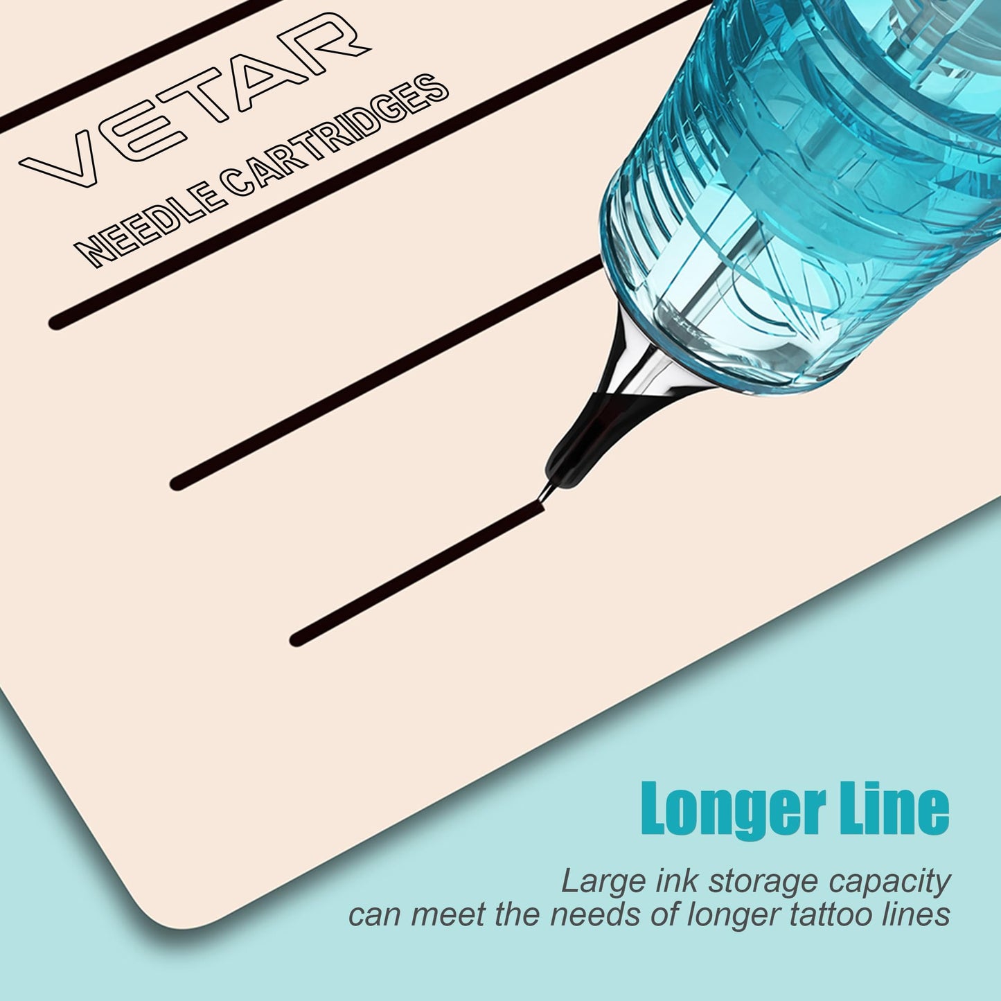 JCONLY Vetar Tattoo Cartridge Needles – 20 Pcs 1214RLL Round Liner Cartridges, 0.35mm, Long Taper