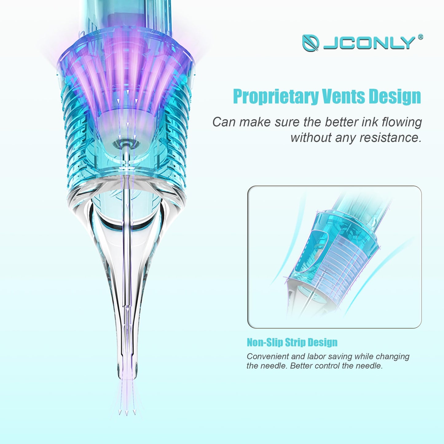 JCONLY Vetar Tattoo Cartridge Needles – 20 Pcs 1214RLL Round Liner Cartridges, 0.35mm, Long Taper