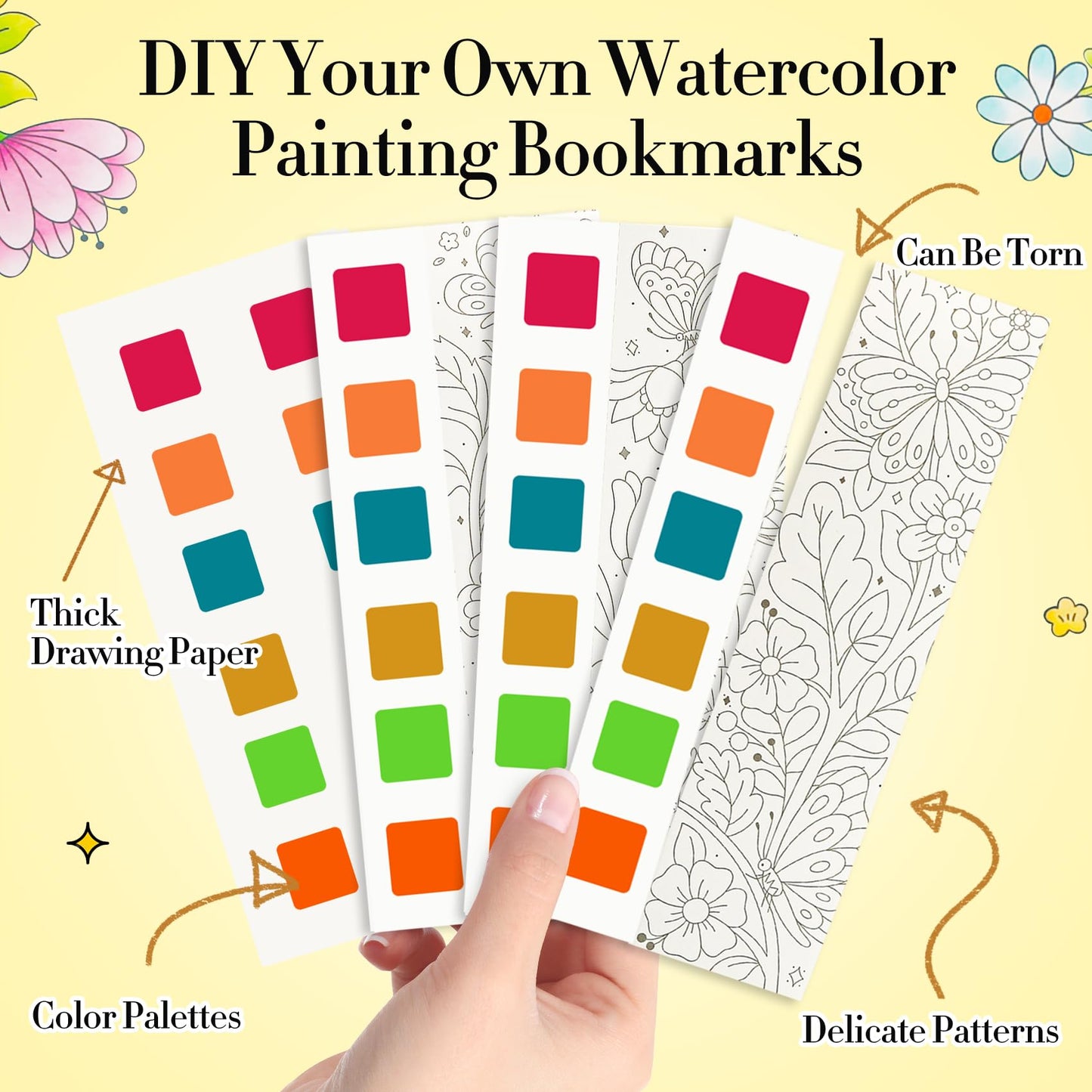 JCREN Watercolor Painting Book Set — Pocket Watercolor Kit for Kids