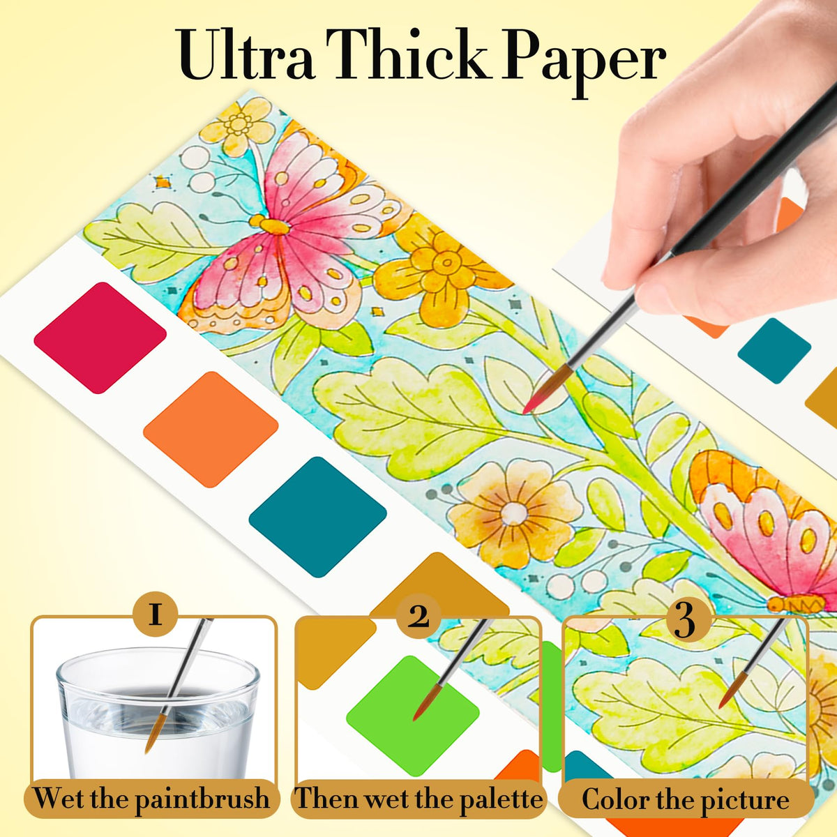 JCREN Watercolor Painting Book Set — Pocket Watercolor Kit for Kids