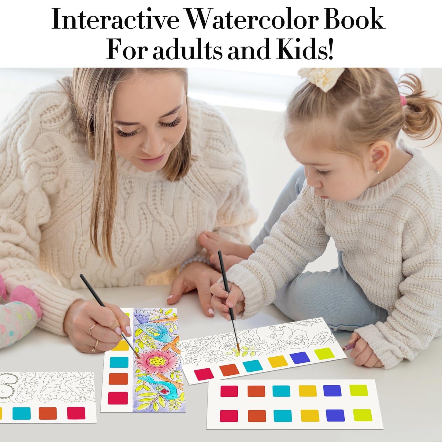 JCREN Watercolor Painting Book Set — Pocket Watercolor Kit for Kids