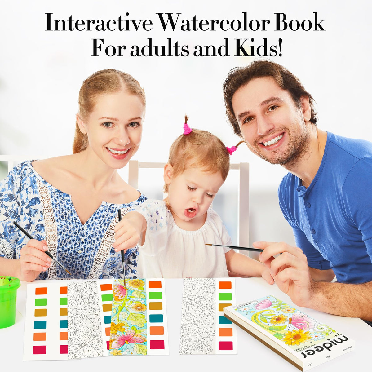 JCREN Watercolor Painting Book Set — Pocket Watercolor Kit for Kids