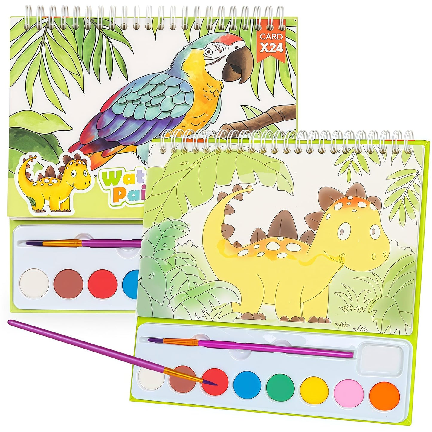 JCREN Paint with Water Books for Kids – Mess-Free Watercolor Painting Set with Animal Patterns
