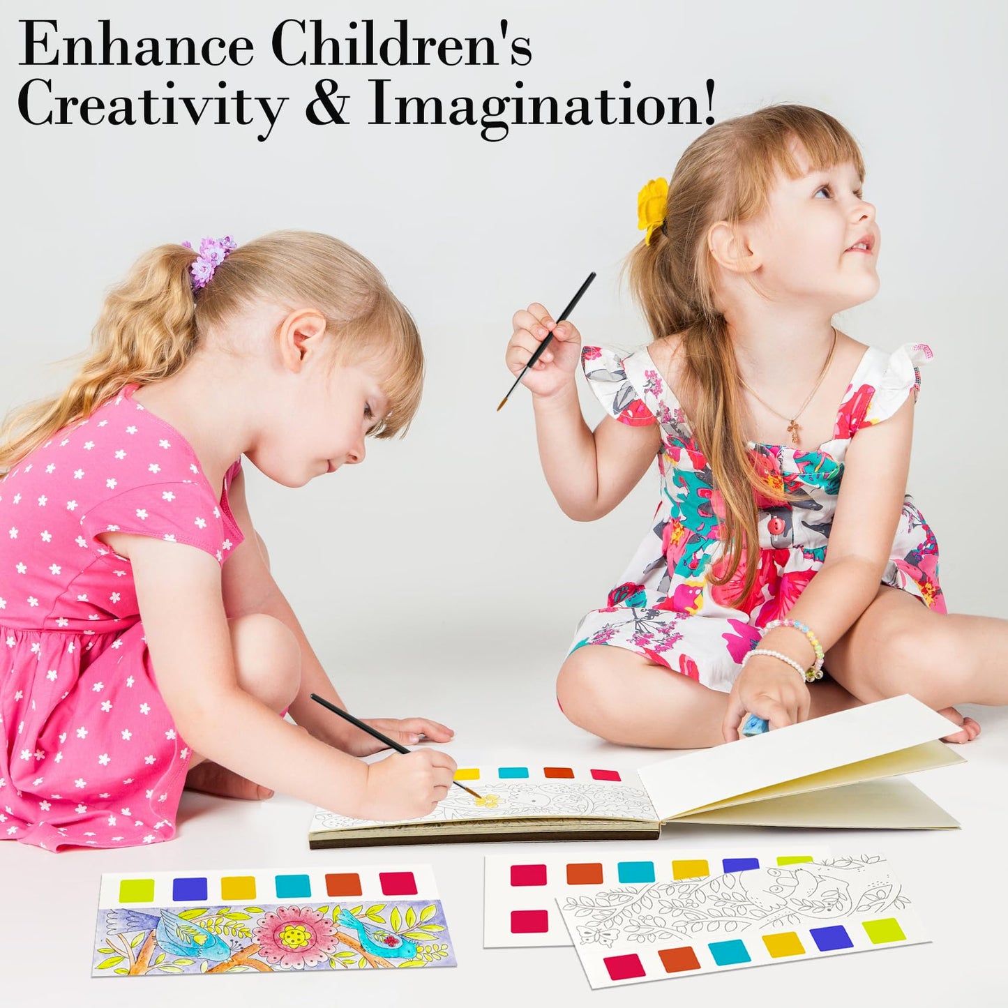 JCREN Watercolor Painting Book Set — Pocket Watercolor Kit for Kids