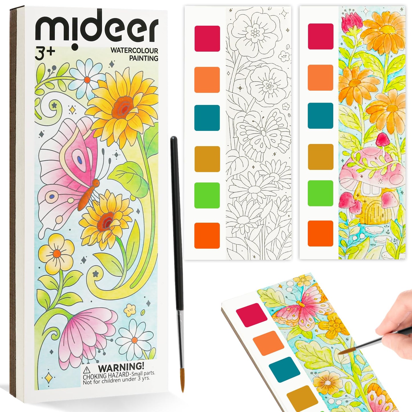 JCREN Watercolor Painting Book Set — Pocket Watercolor Kit for Kids