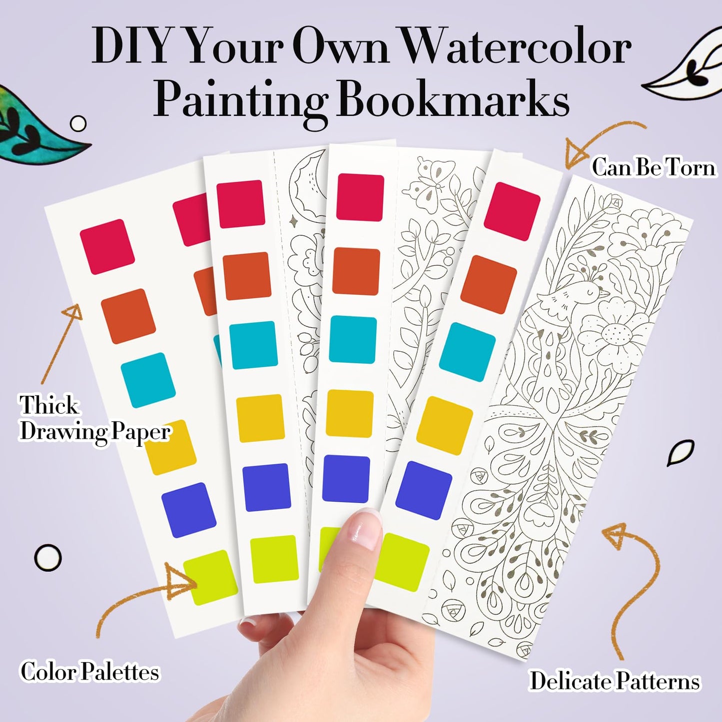 JCREN Watercolor Painting Book Set — Pocket Watercolor Kit for Kids