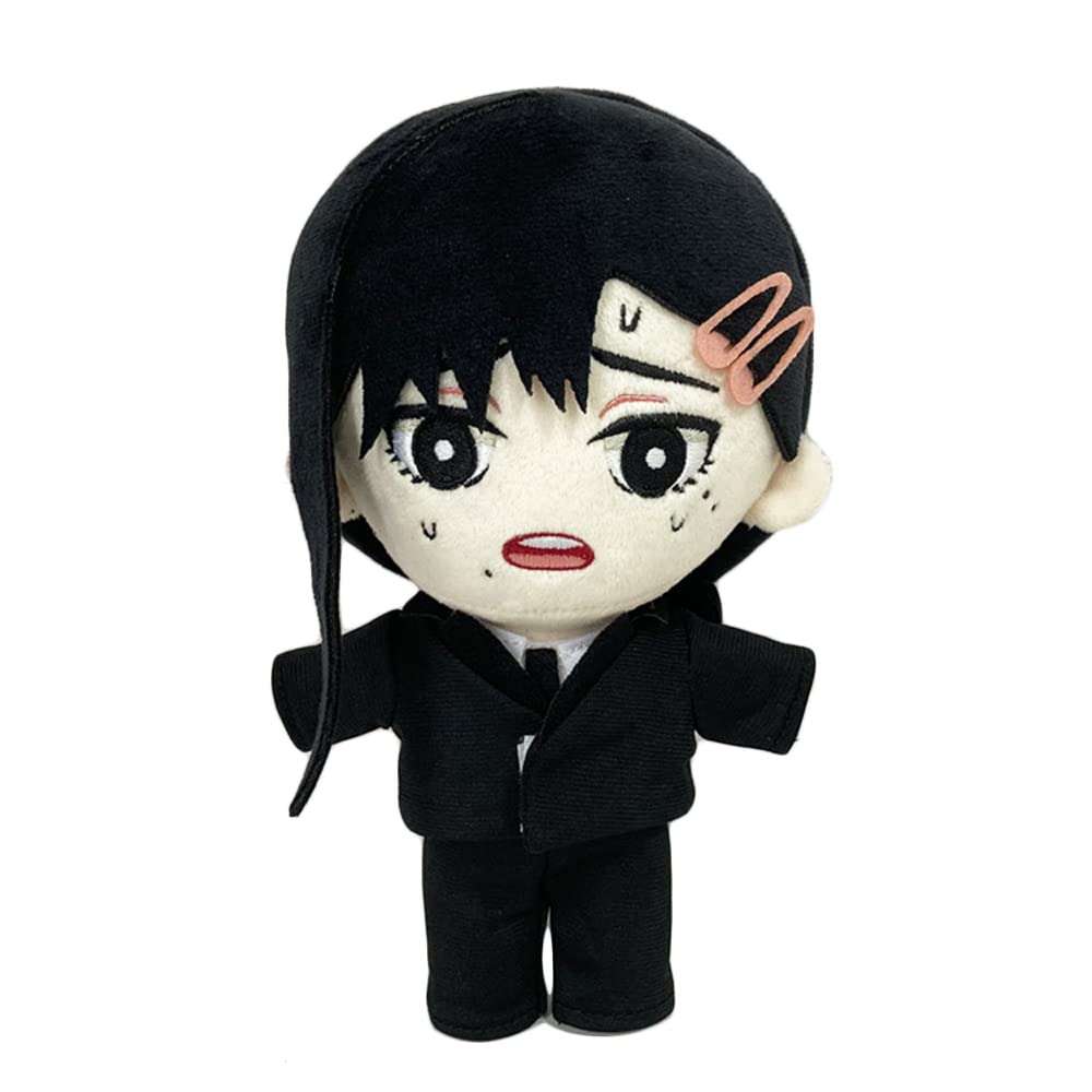 JCvCX Black Hair Girl Plush Toy – Short Pigtail Anime Figure, 8-Inch Soft Doll Pillow