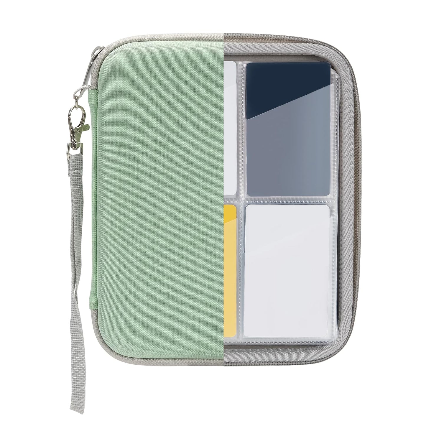 Jeachan Card Case for Yoto Cards – 80-Pocket Portable Zipper Folder (Green)