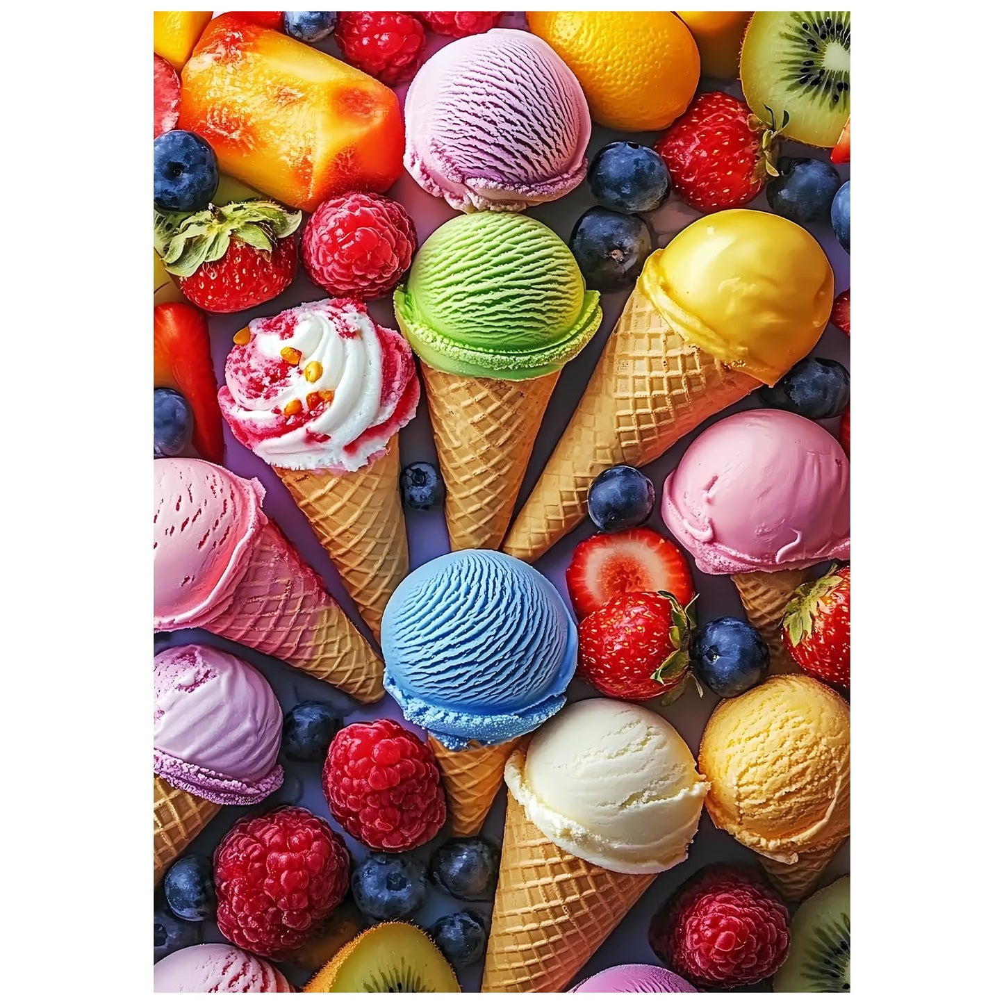 Jeacirio 100-Piece Ice Cream Puzzle – 11x15in Family Jigsaw for Kids 6-10 & Adults