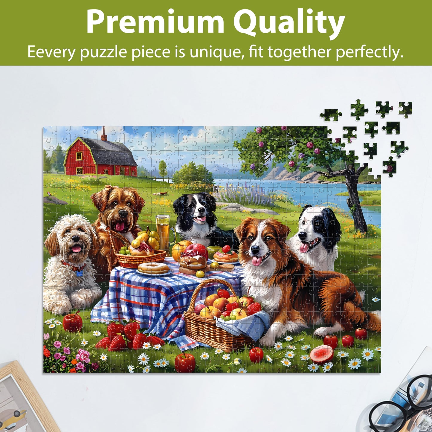 Jeacirio 500-Piece Dog Jigsaw Puzzle for Adults – Recycled Paper, 20.5 x 15 in