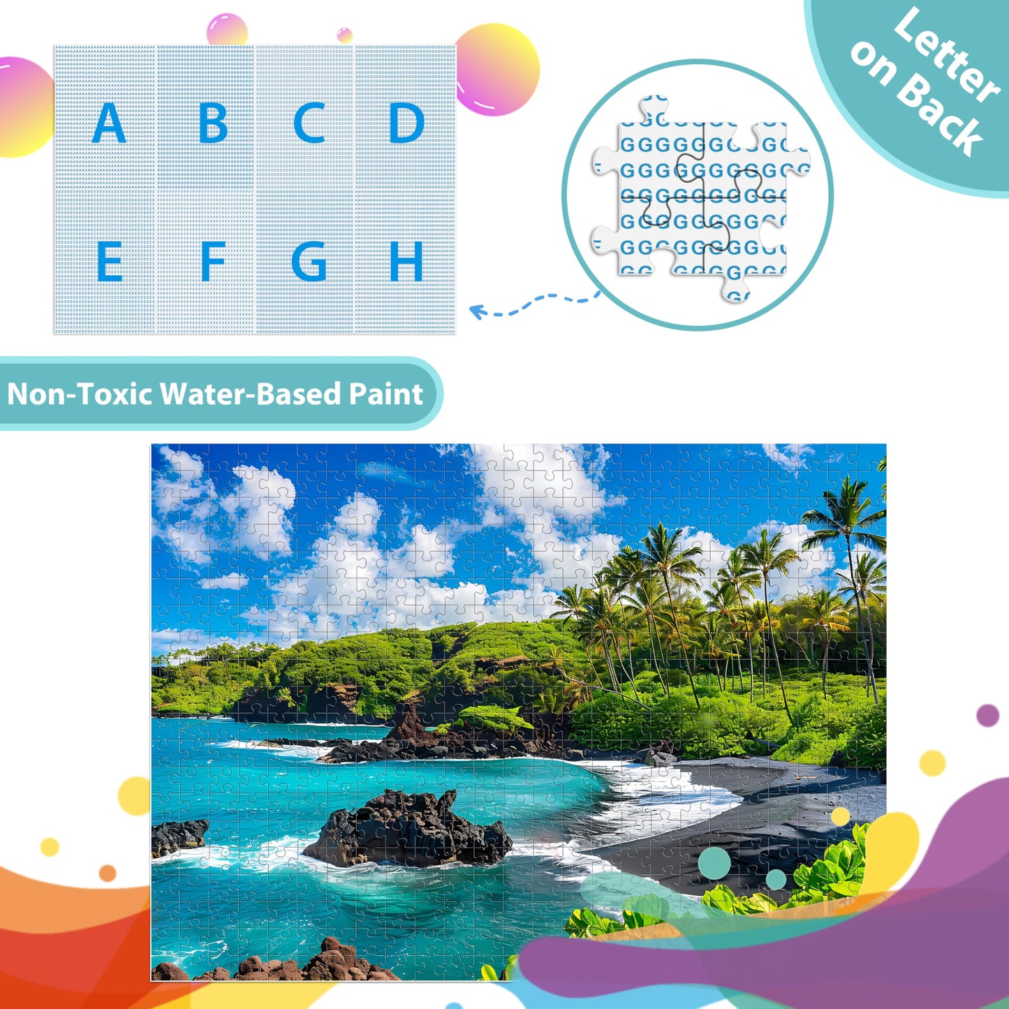 Jeacirio 500 Piece Beach Puzzle for Adults – Ocean Jigsaw, 21 x 15 in