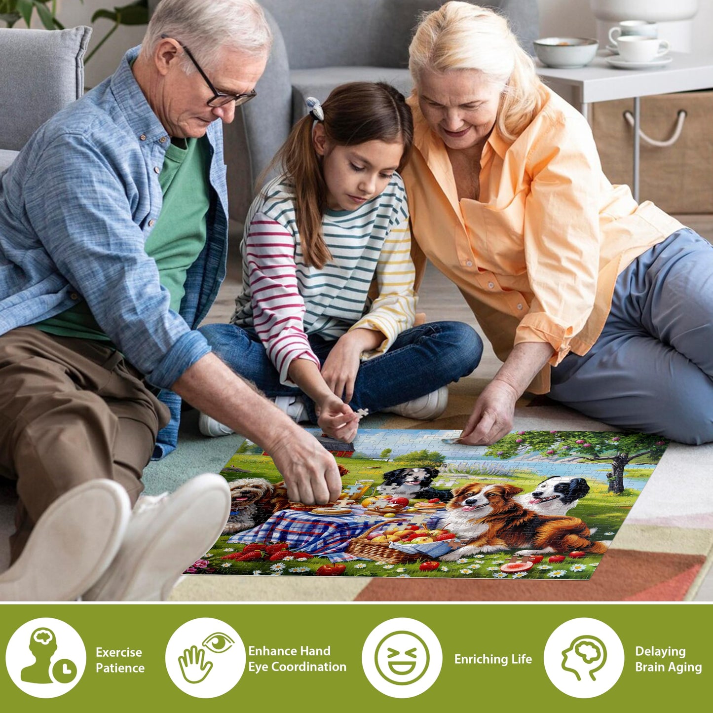 Jeacirio 500-Piece Dog Jigsaw Puzzle for Adults – Recycled Paper, 20.5 x 15 in