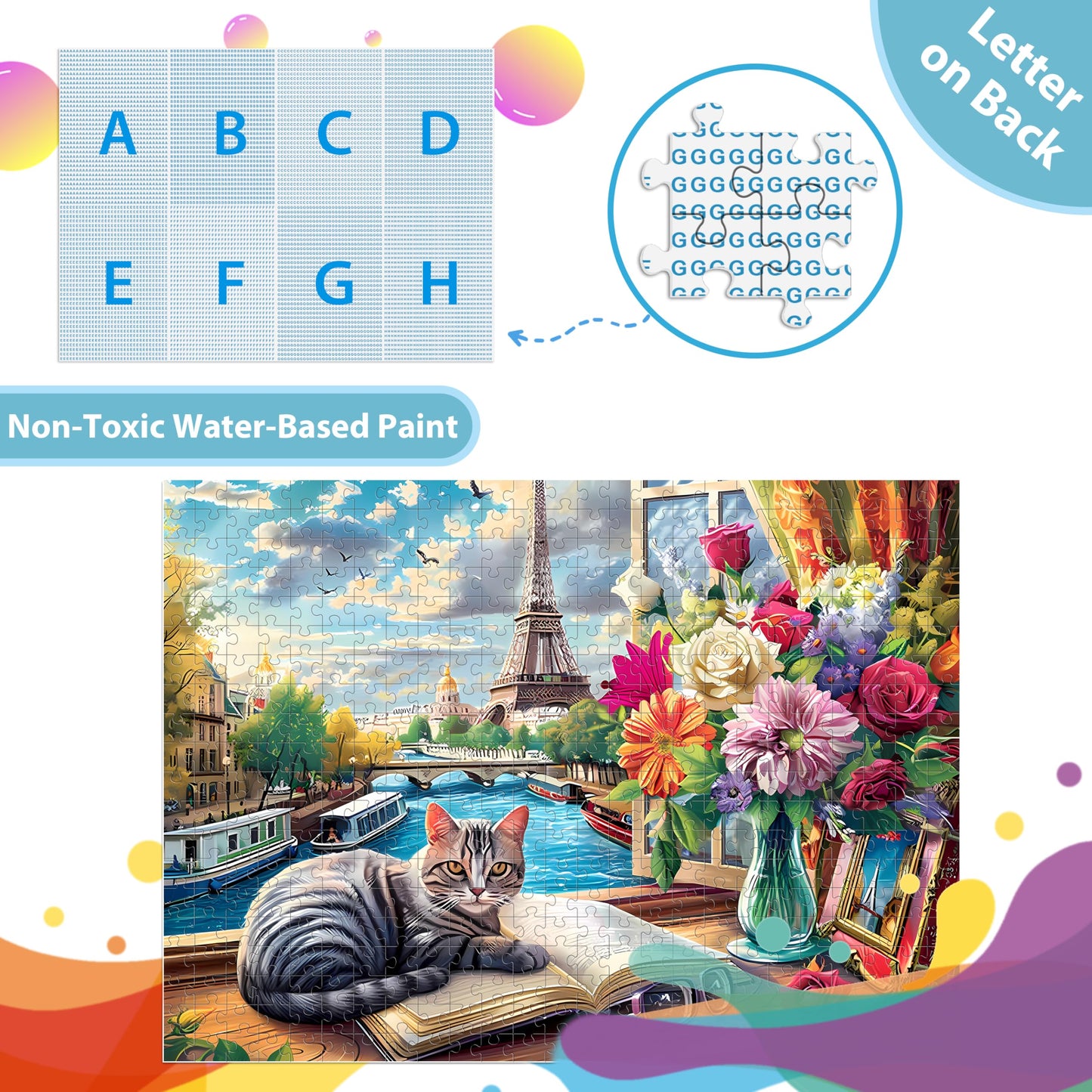 Jeacirio 500-Piece Cat Paris Puzzle for Adults – Premium Jigsaw