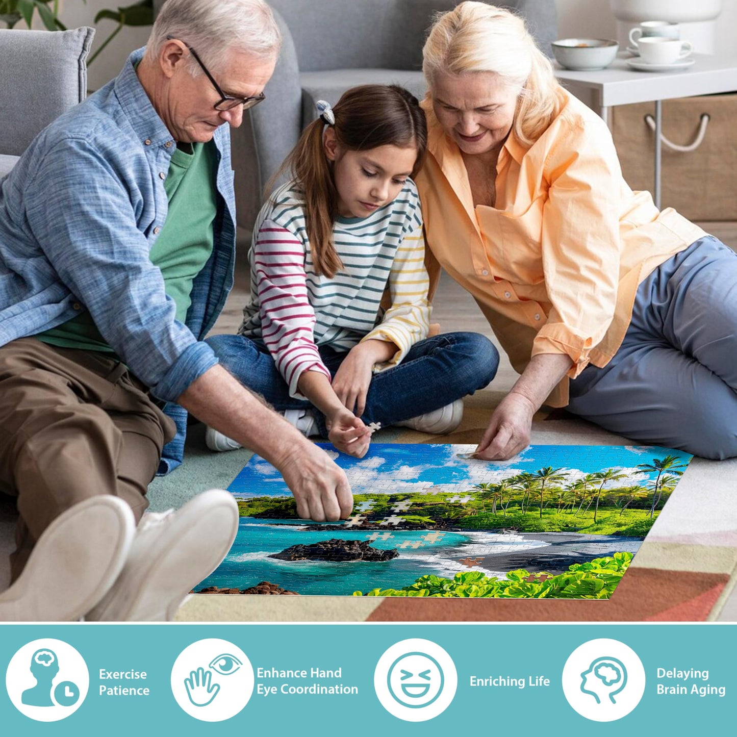 Jeacirio 500 Piece Beach Puzzle for Adults – Ocean Jigsaw, 21 x 15 in